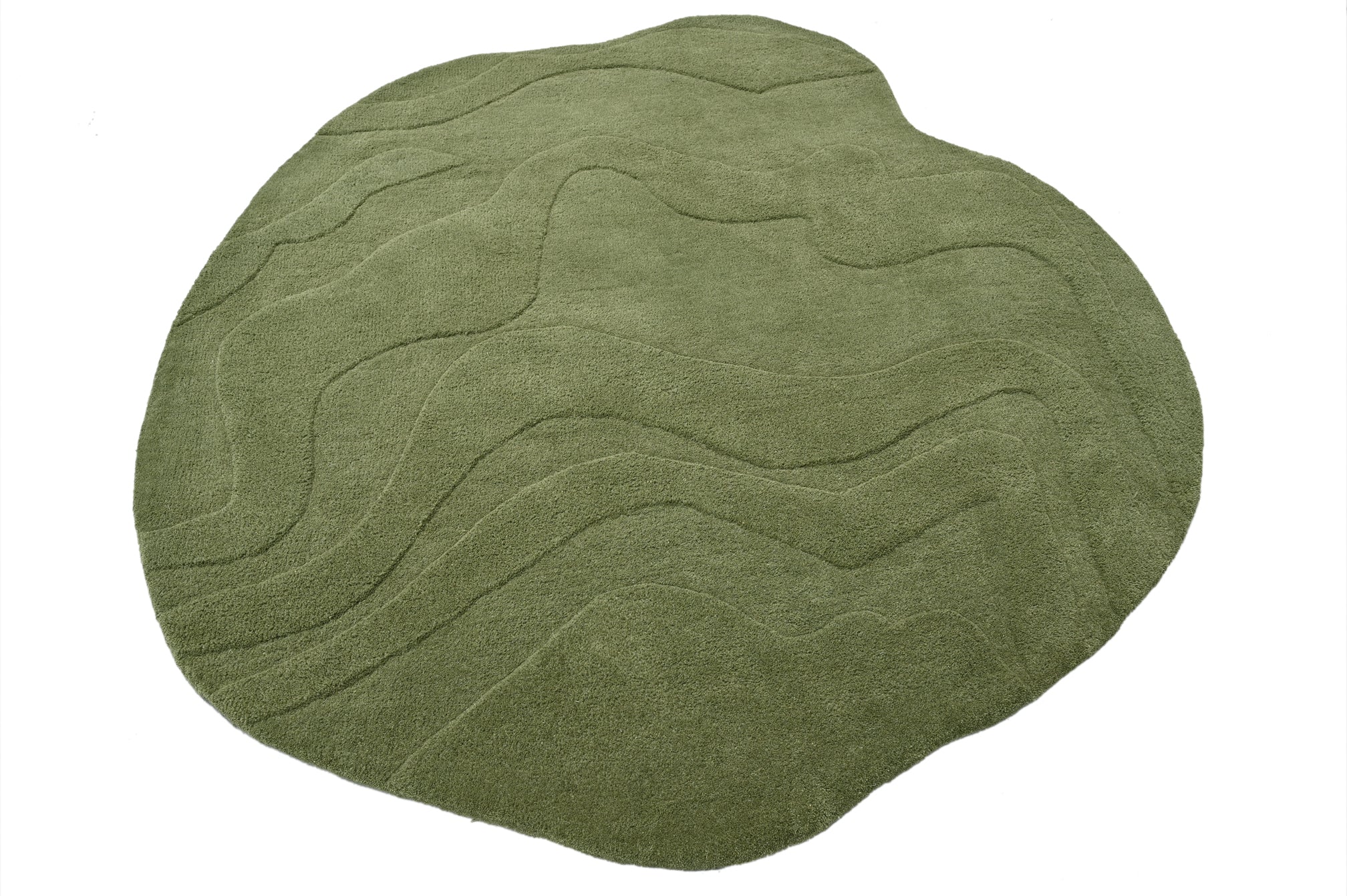 Terrain Round Green Handmade Rug - The Rugs Story