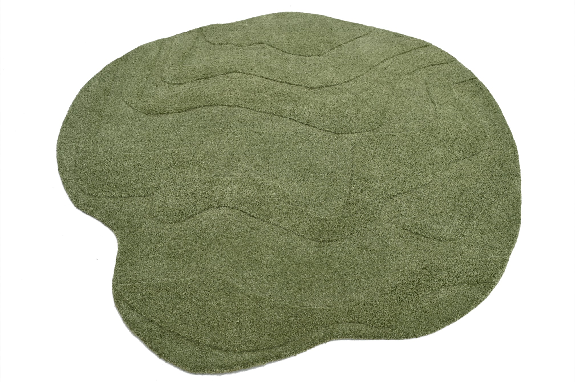 Terrain Round Green Handmade Rug - The Rugs Story