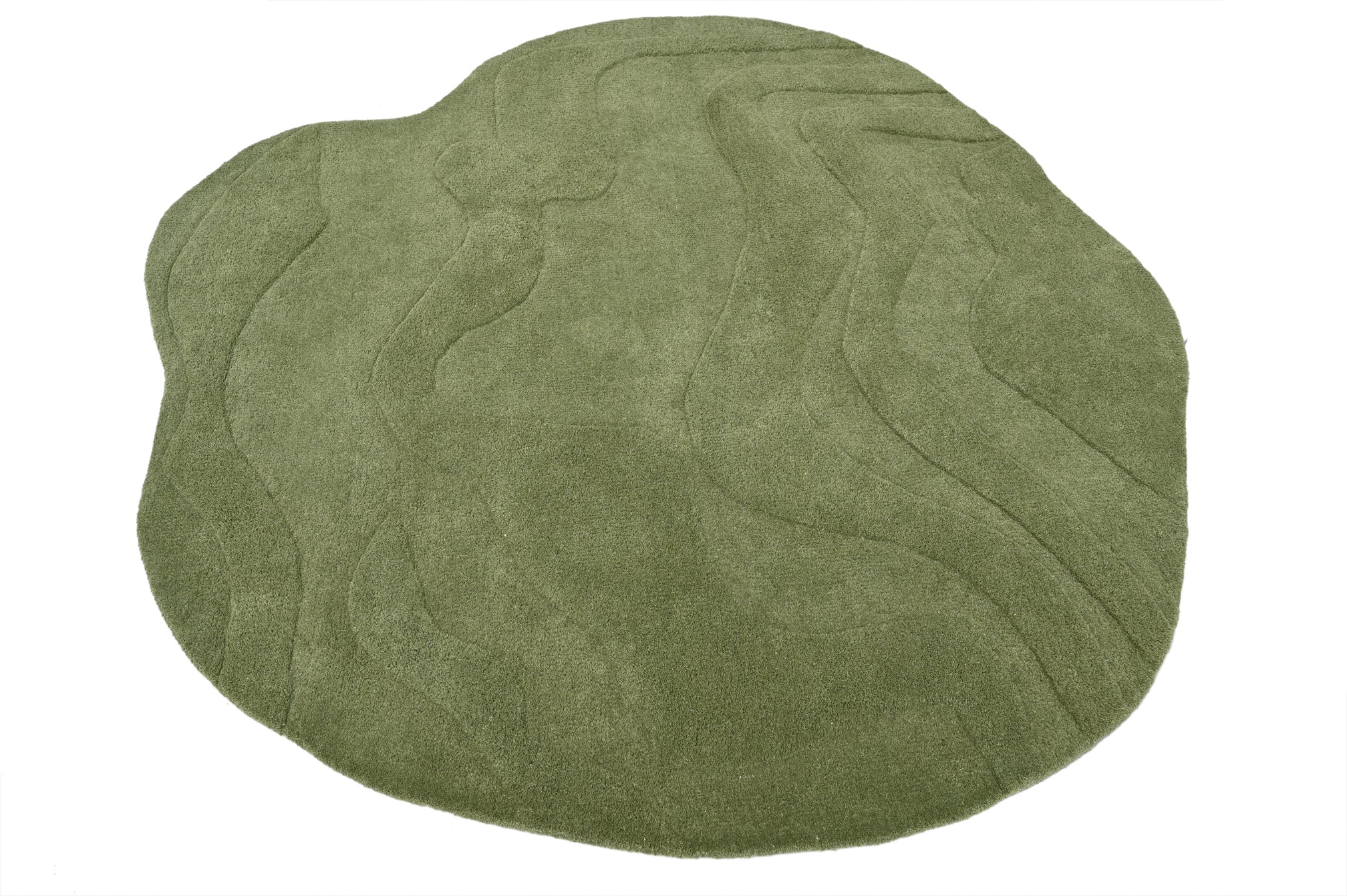 Terrain Round Green Handmade Rug - The Rugs Story