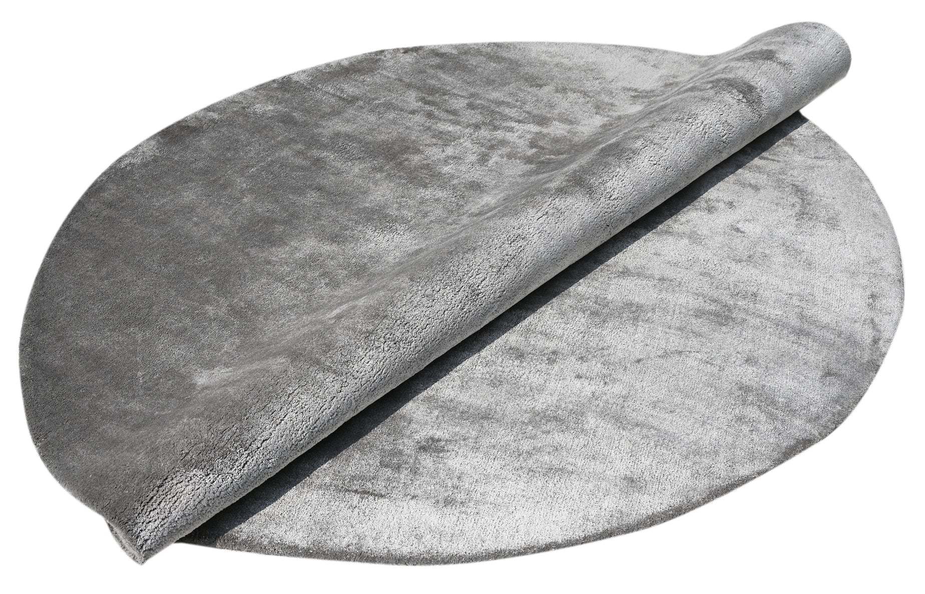 Reflections Round Grey Handmade Rug - The Rugs Story