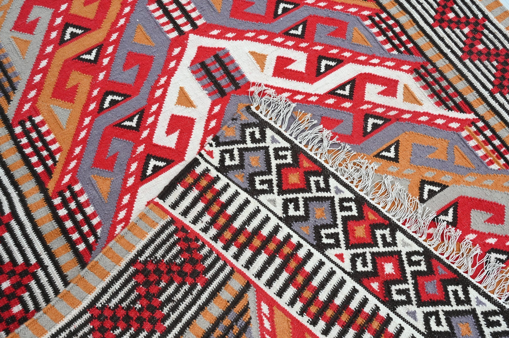 Aztec Handwoven Runner Dhurrie - The Rugs Story