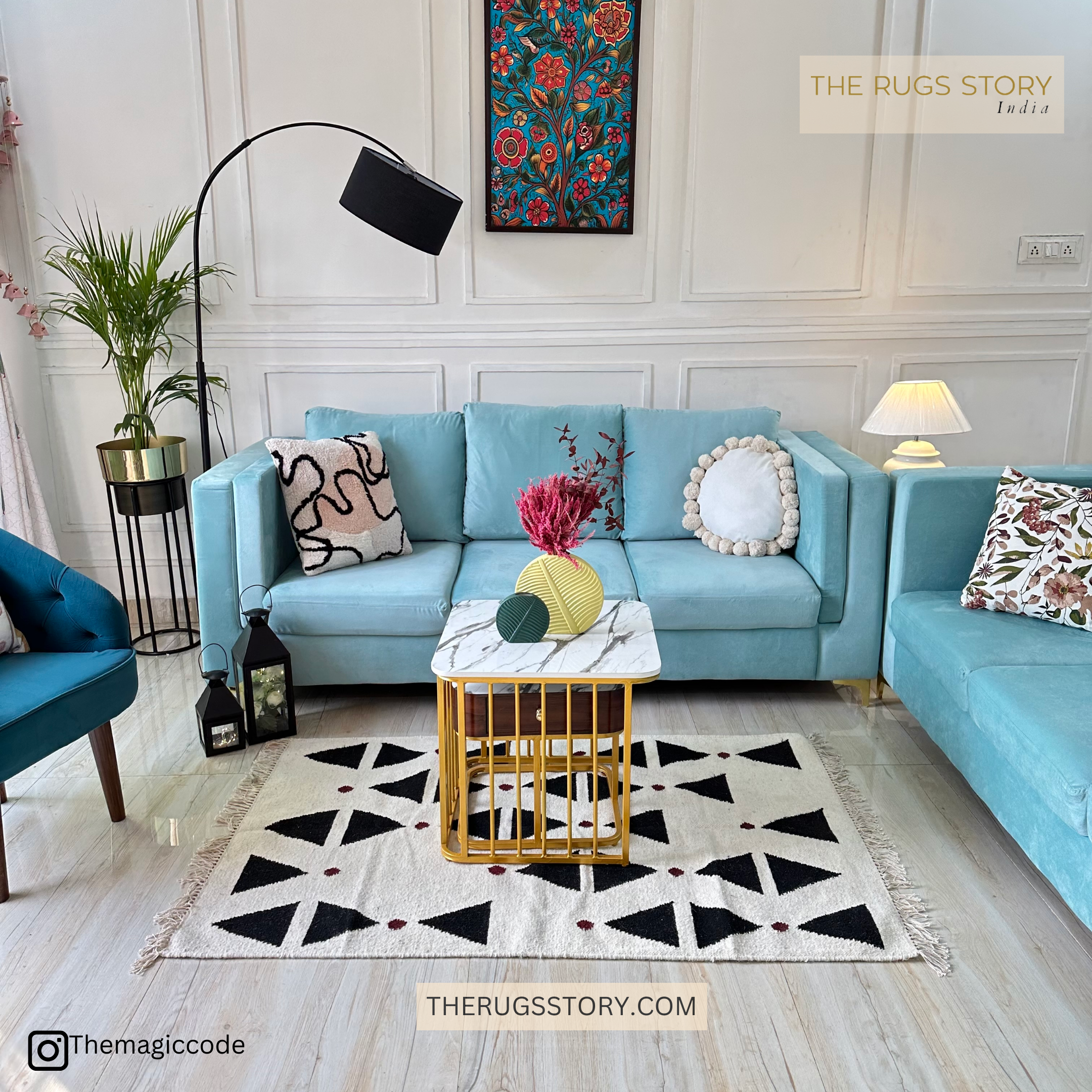 Maaeri Handwoven Dhurrie by Shreya - The Rugs Story