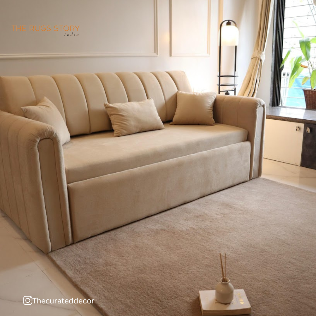 Solid Beige Handmade Rug - The Rugs Story