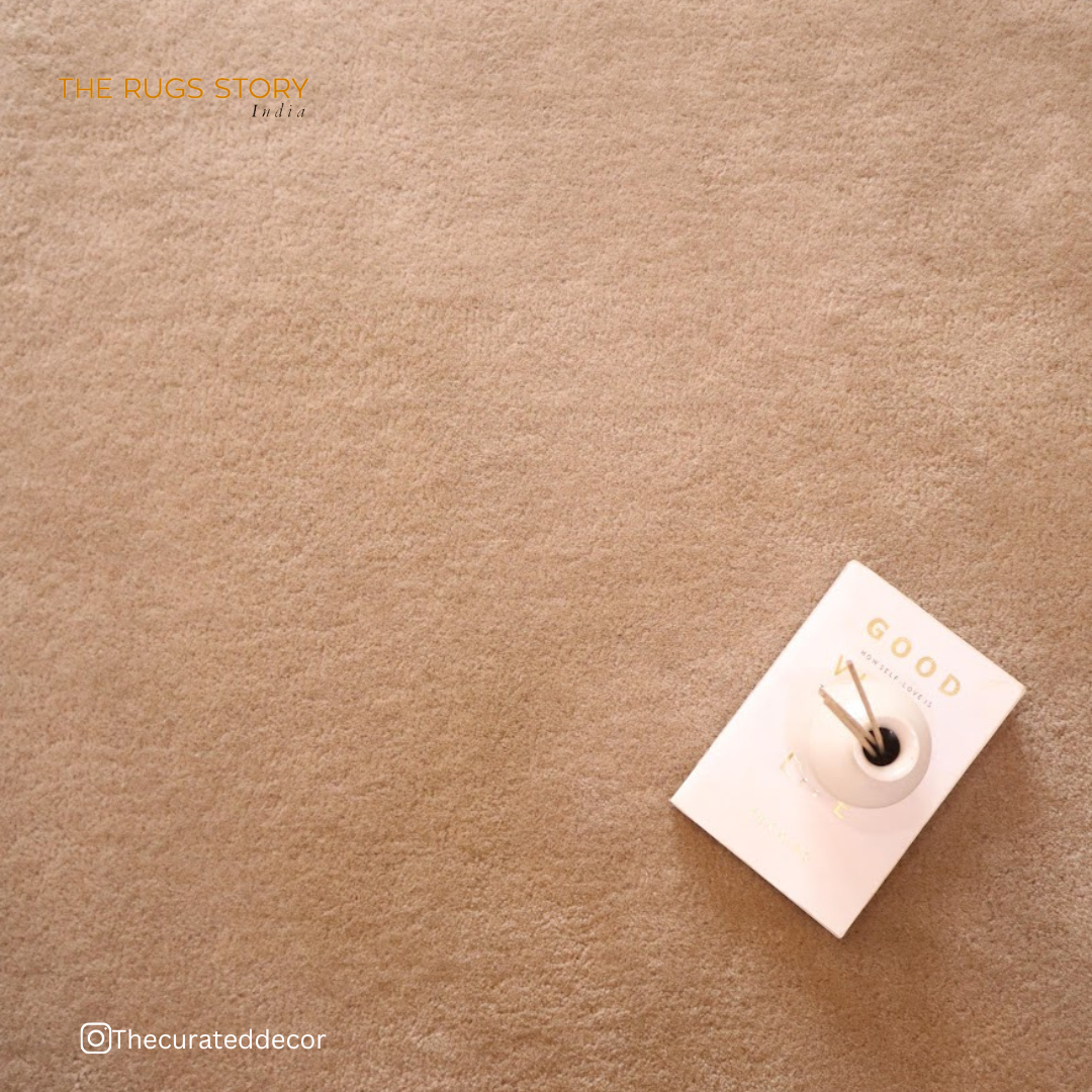 Solid Beige Handmade Rug - The Rugs Story