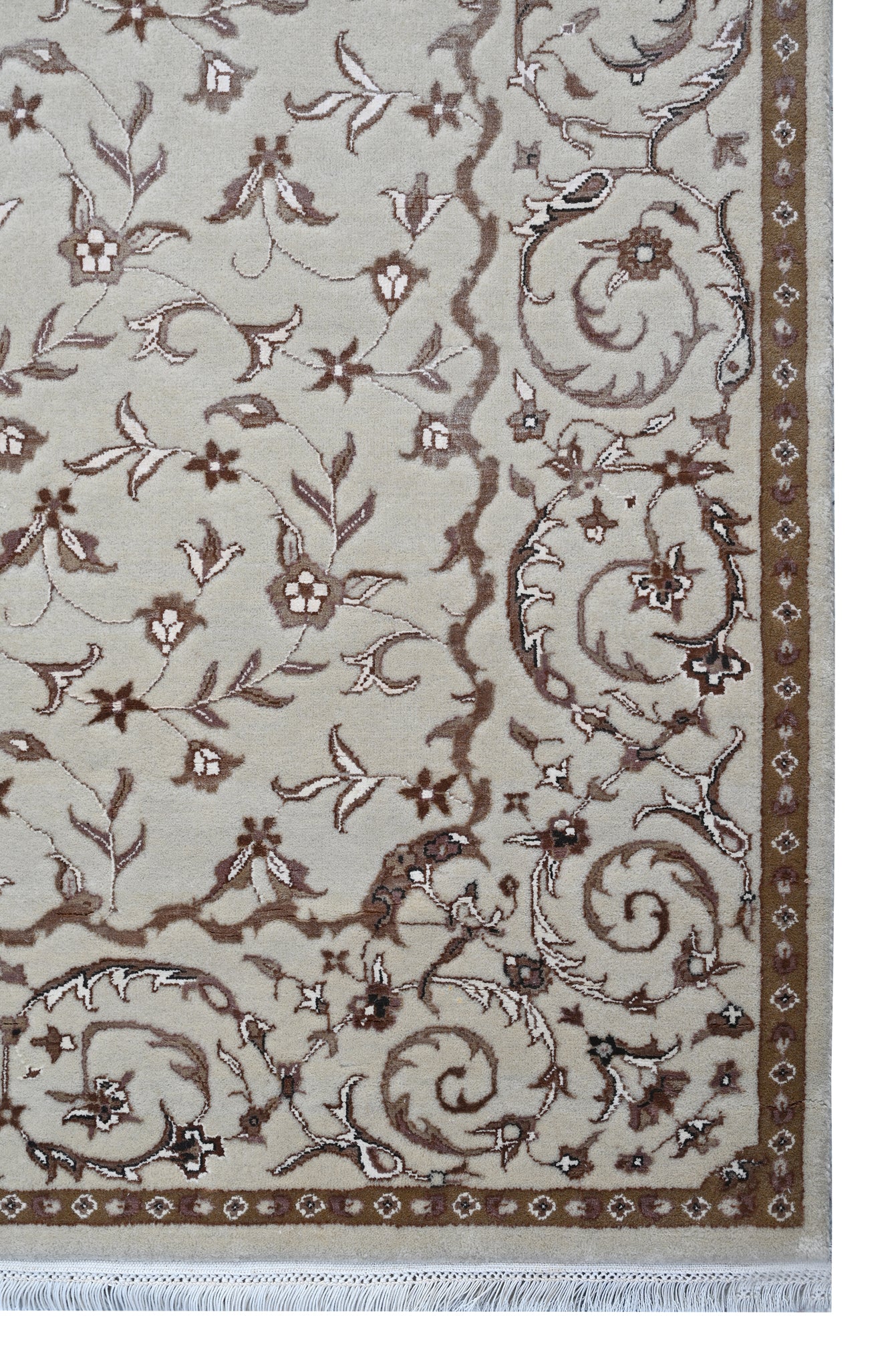 Floral Beige HandKnotted Rug - The Rugs Story