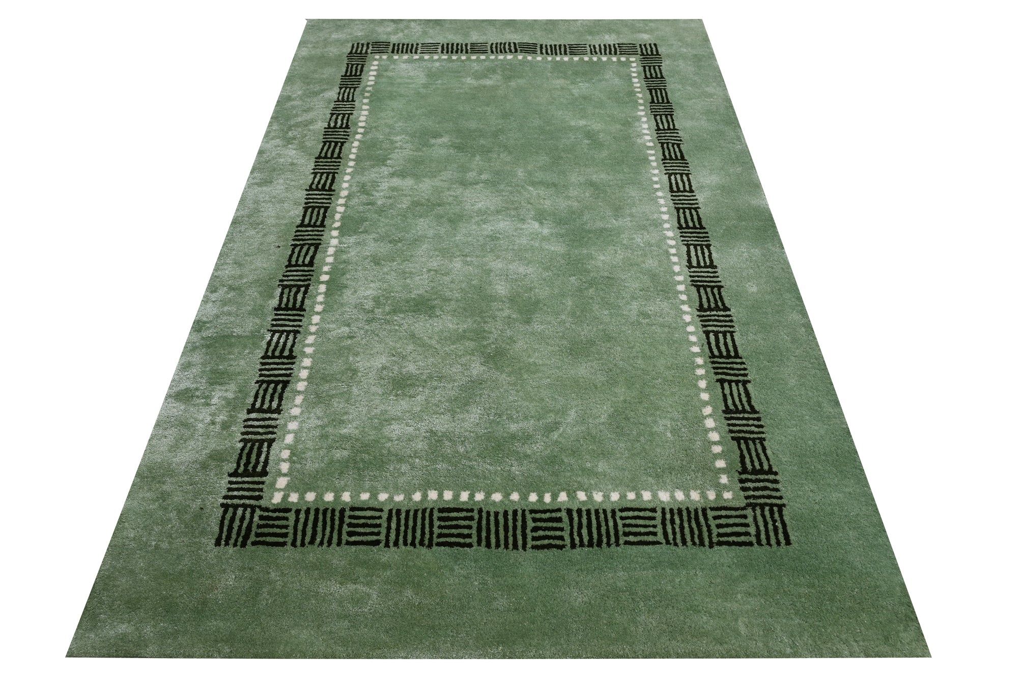 Green Modern Handmade Rug - The Rugs Story