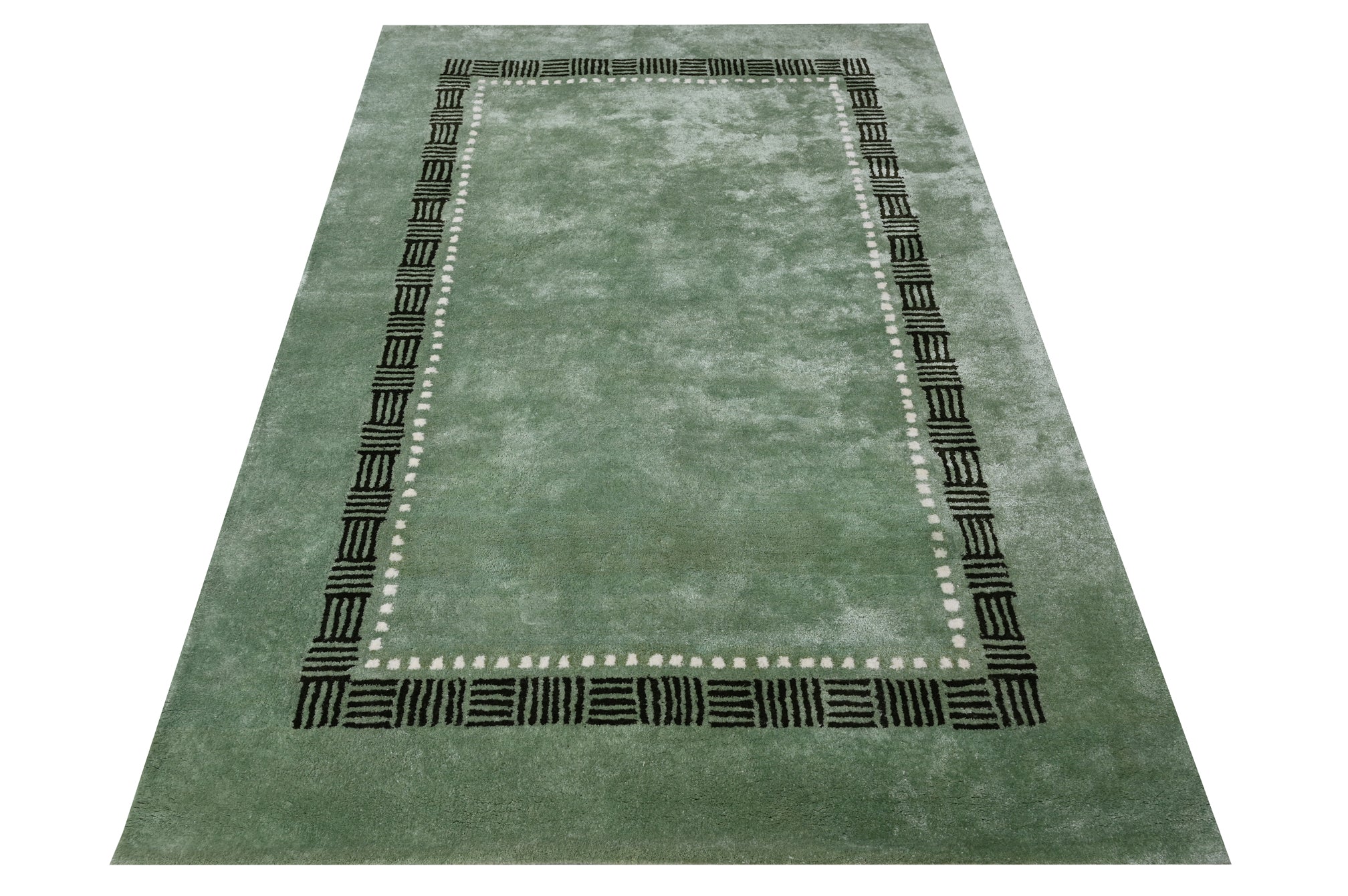 Green Modern Handmade Rug - The Rugs Story