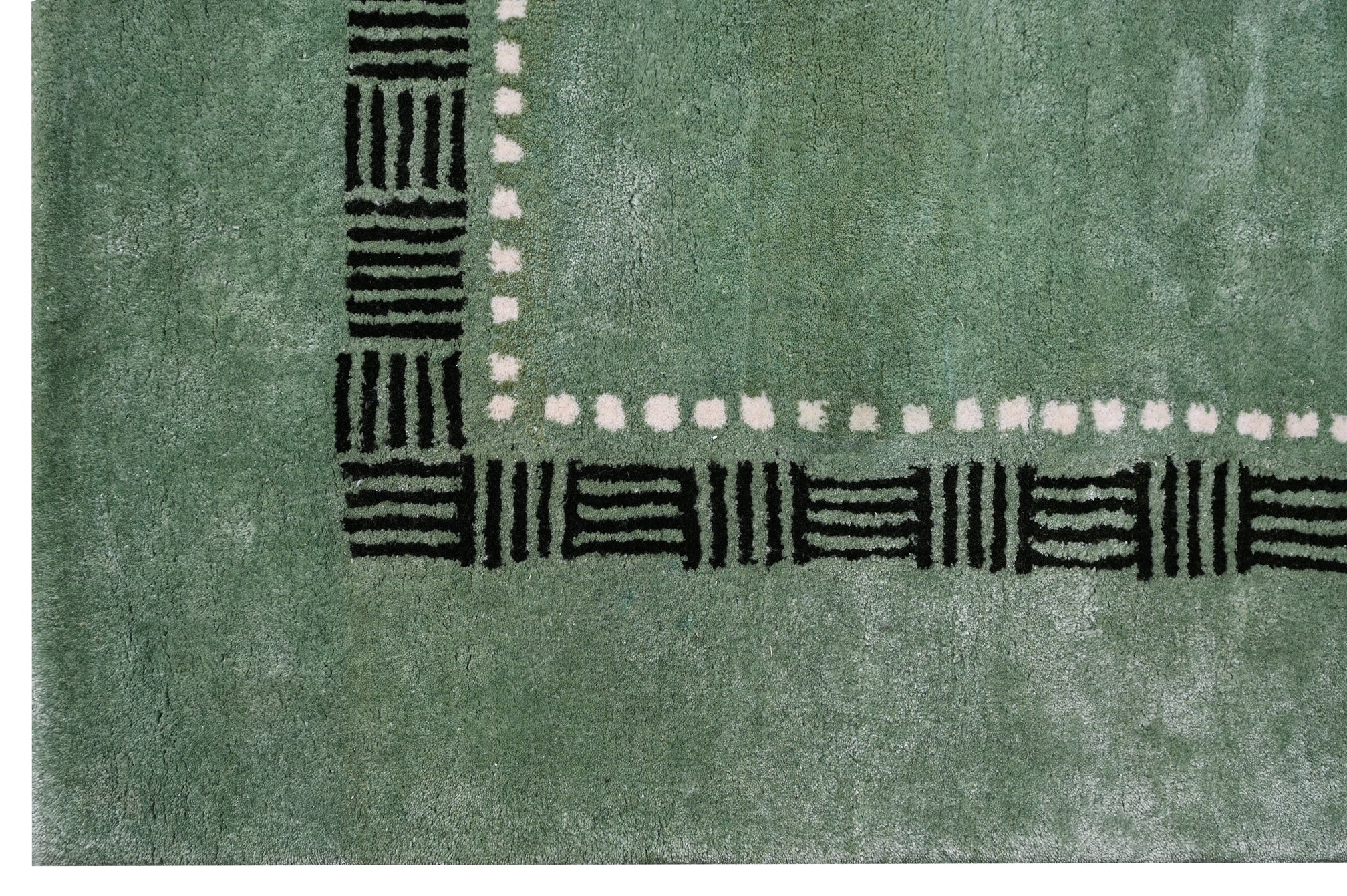Green Modern Handmade Rug - The Rugs Story