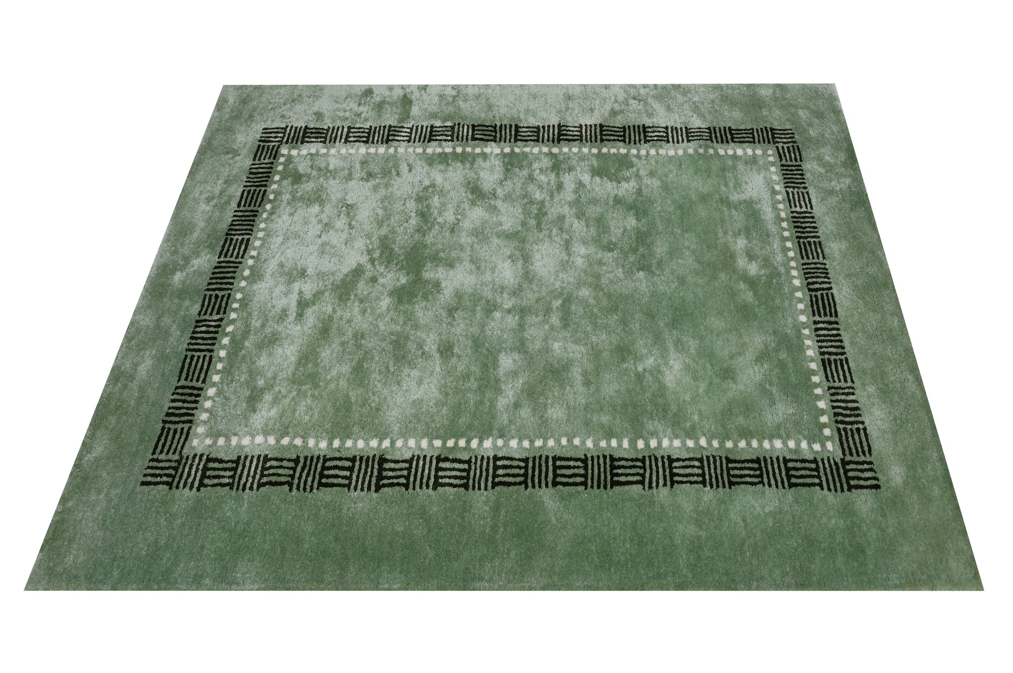 Green Modern Handmade Rug - The Rugs Story