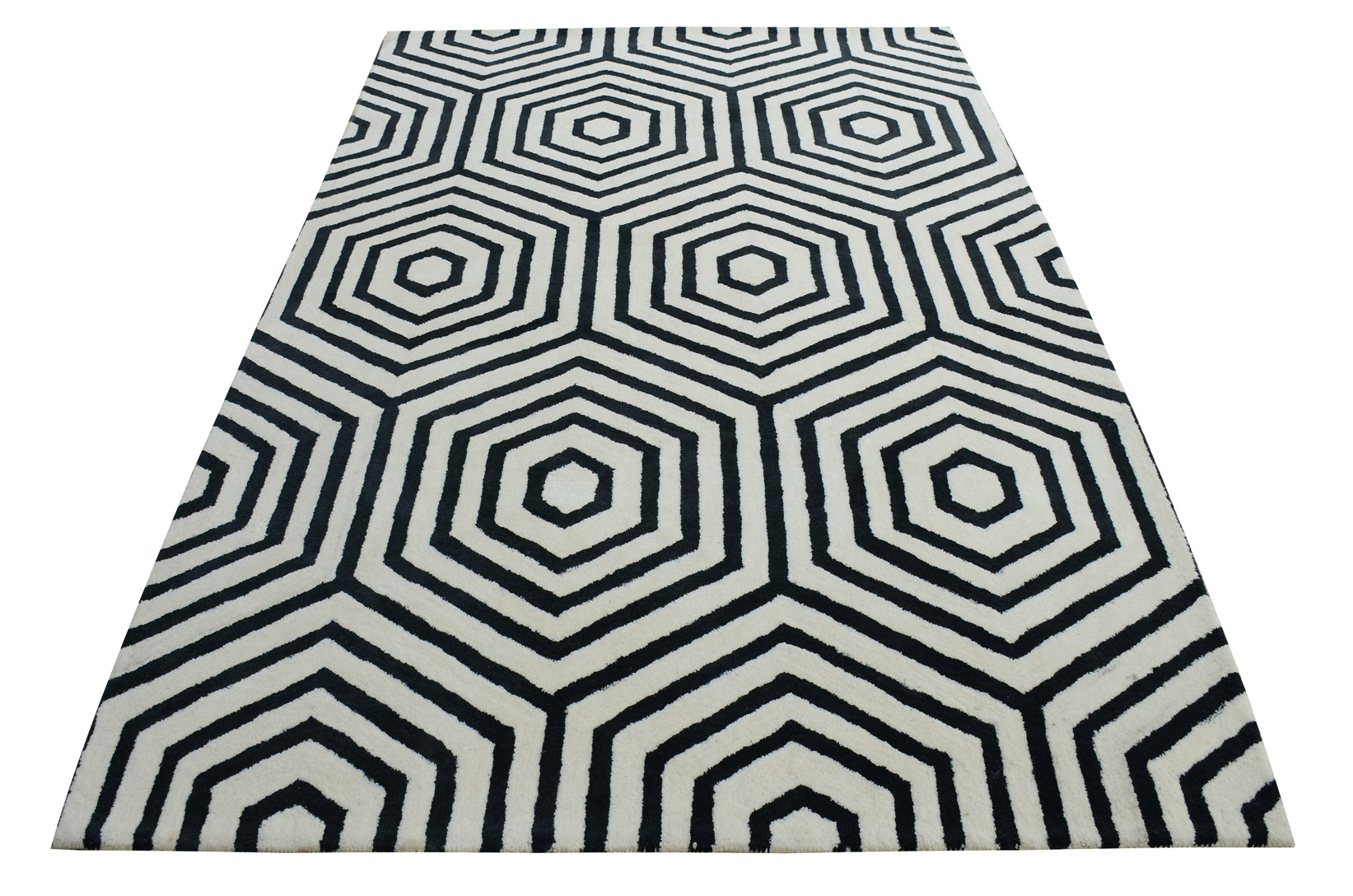 Nexus White Black Handmade Rug - The Rugs Story