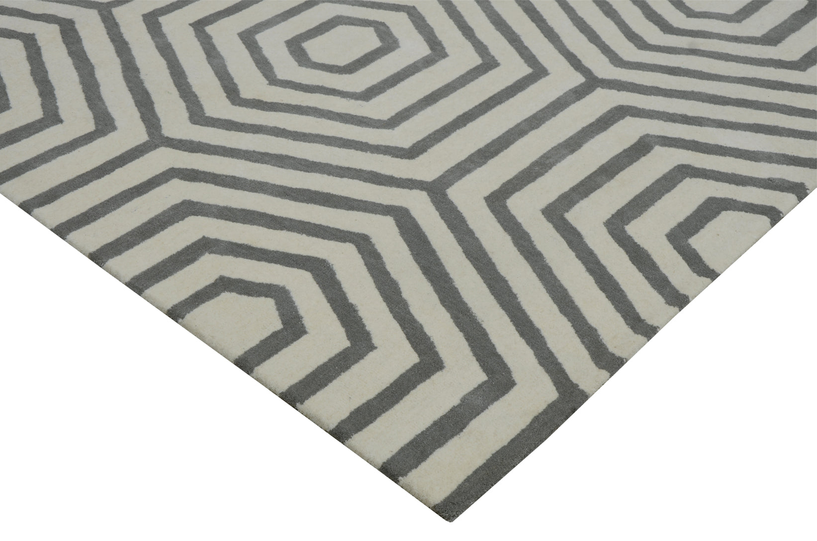 Nexus White Grey Handmade Rug - The Rugs Story