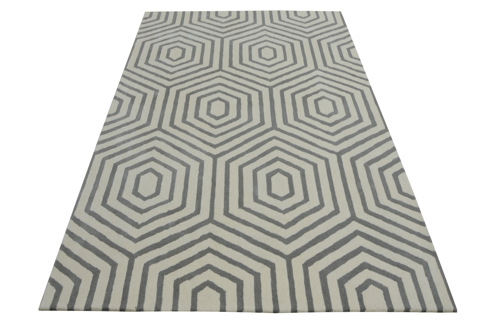 Nexus White Grey Handmade Rug - The Rugs Story