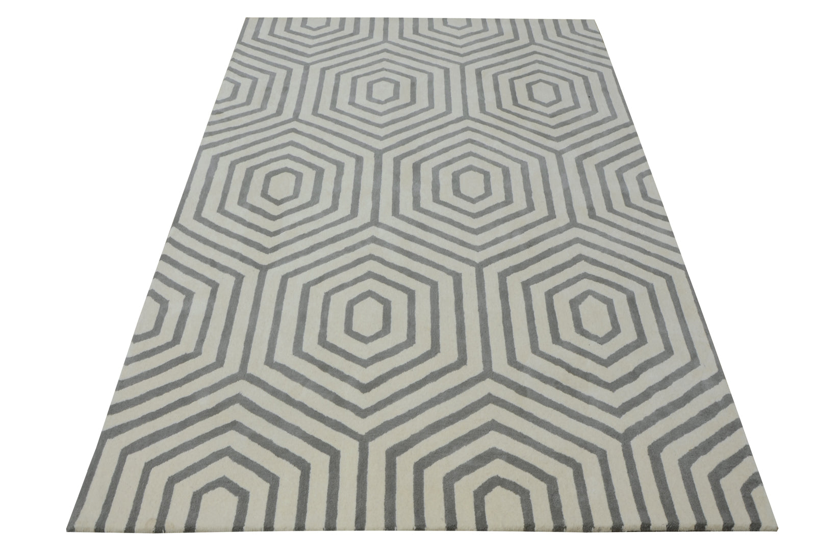 Nexus White Grey Handmade Rug - The Rugs Story