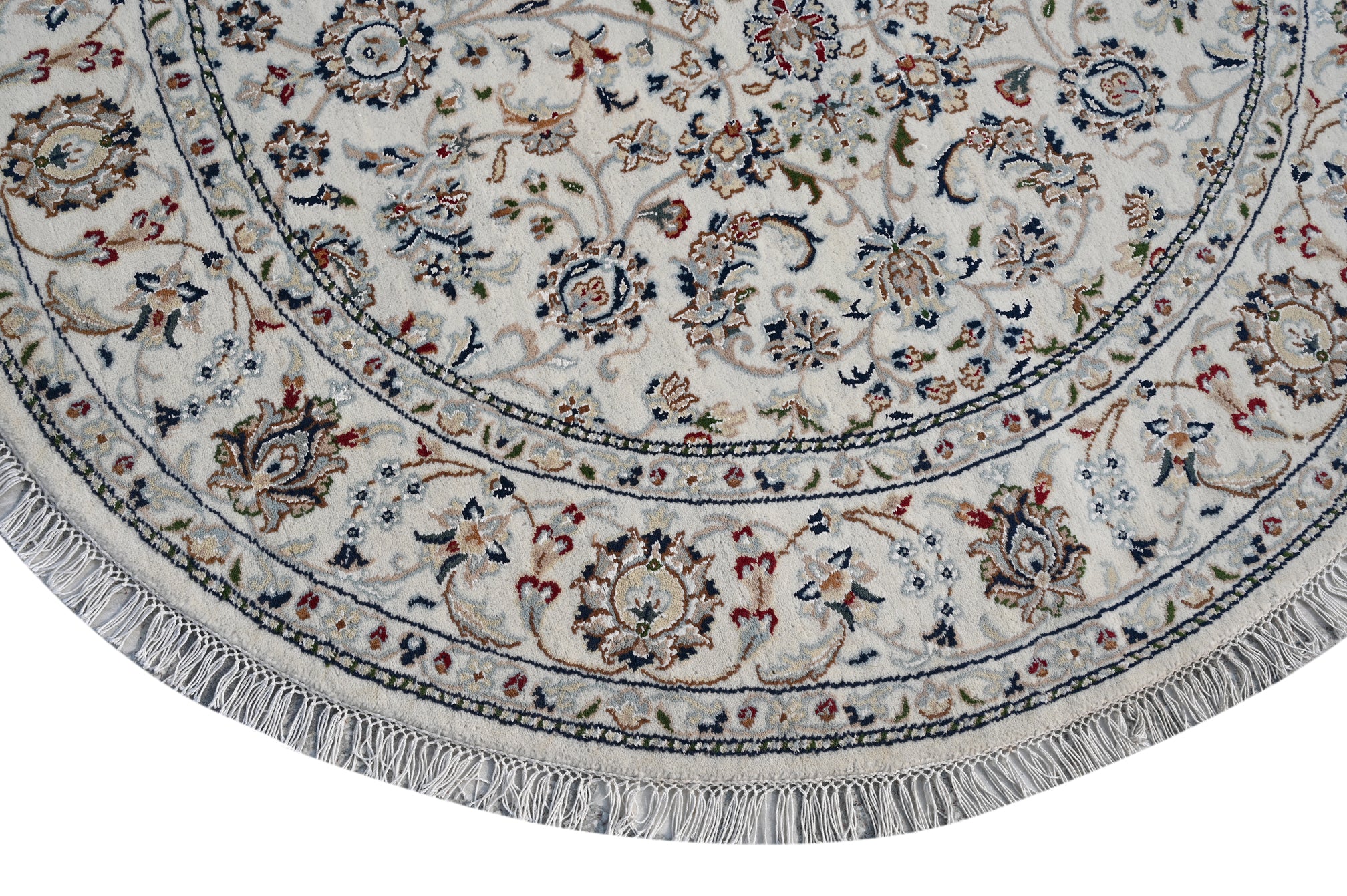 Nain Round 02 White HandKnotted Rug - The Revival Project - The Rugs Story