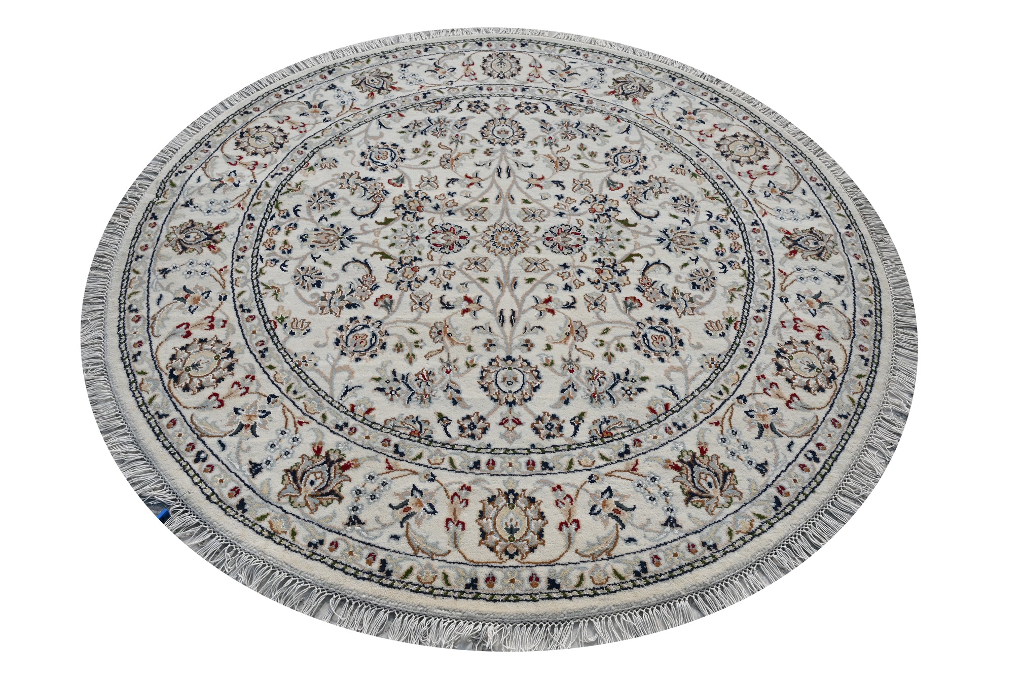 Nain Round 02 White HandKnotted Rug - The Revival Project - The Rugs Story
