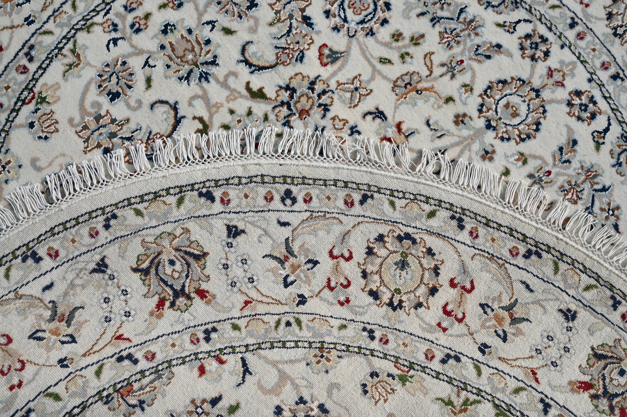 Nain Round 02 White HandKnotted Rug - The Revival Project - The Rugs Story