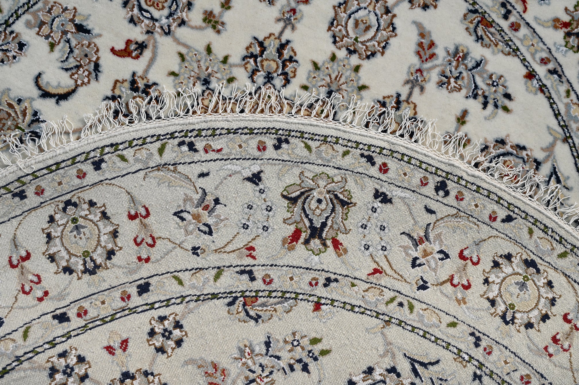 Nain Round White HandKnotted Rug - The Revival Project - The Rugs Story