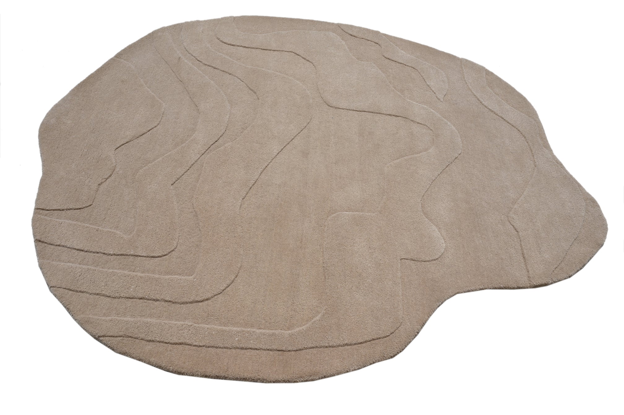 Terrain Beige Handmade Rug - The Rugs Story