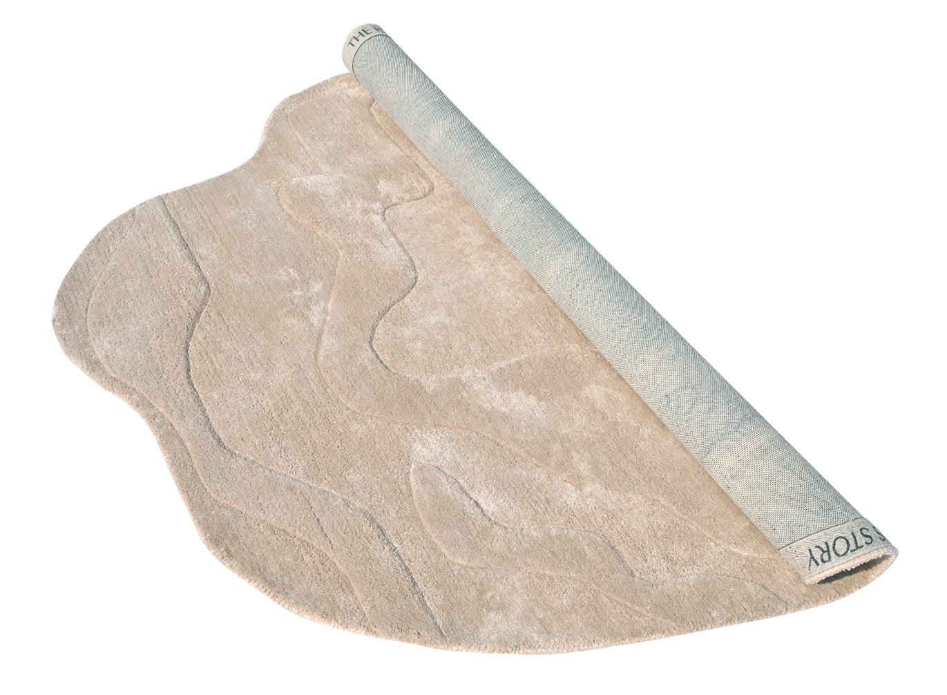 Terrain Round Beige Viscose Handmade Rug - The Rugs Story