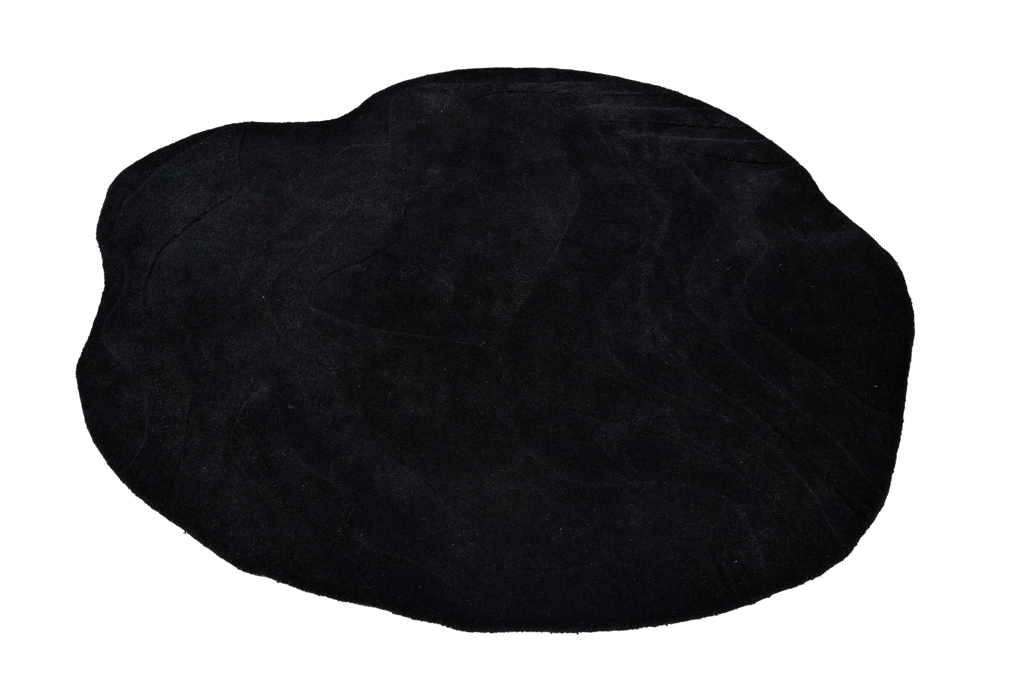 Terrain Round Black Handmade Rug - The Rugs Story