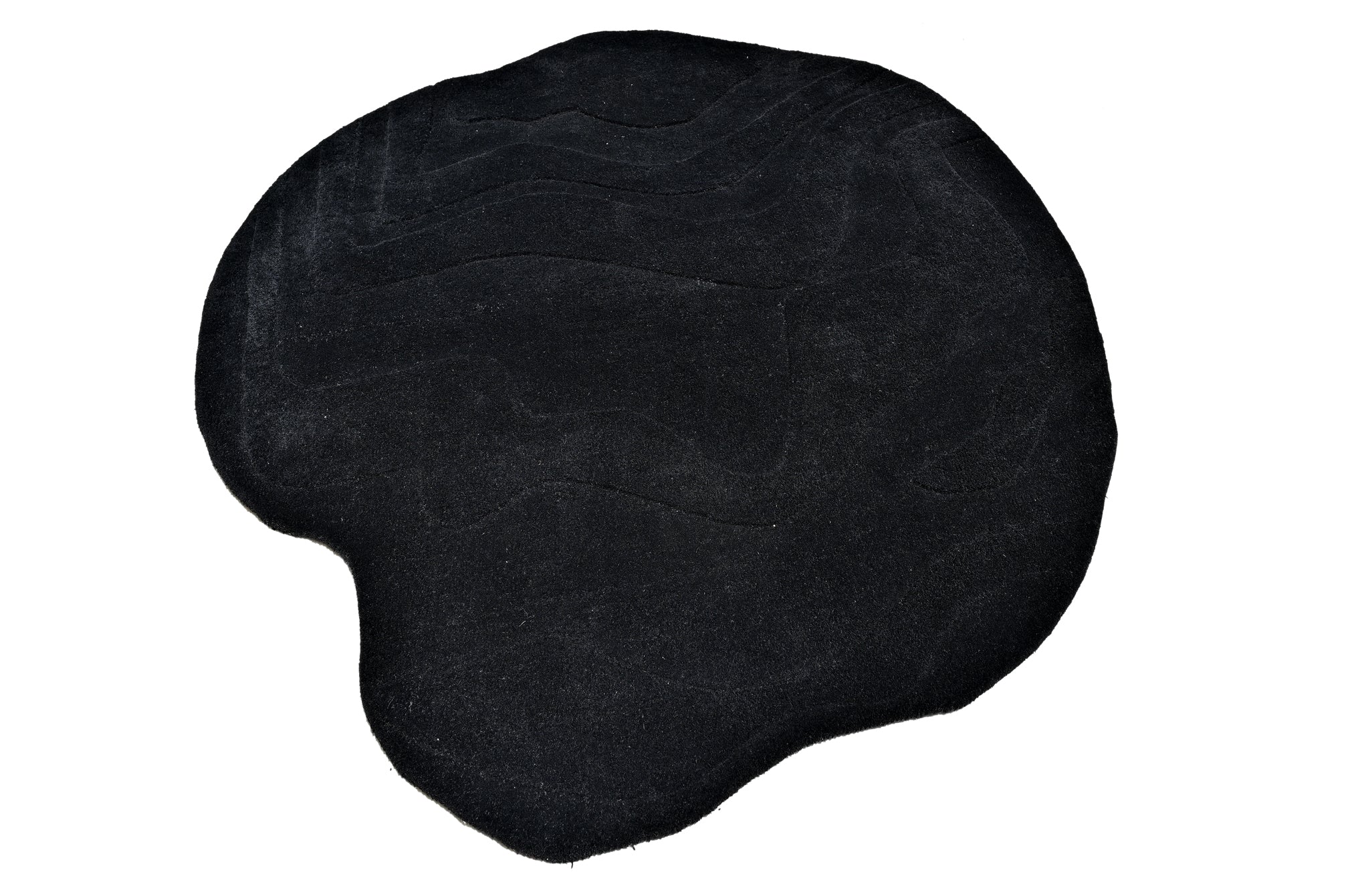 Terrain Round Black Handmade Rug - The Rugs Story