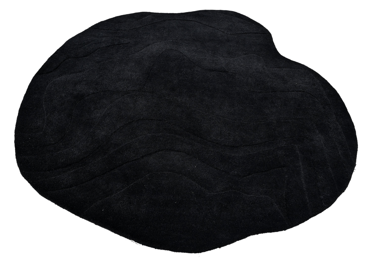Terrain Round Black Handmade Rug - The Rugs Story