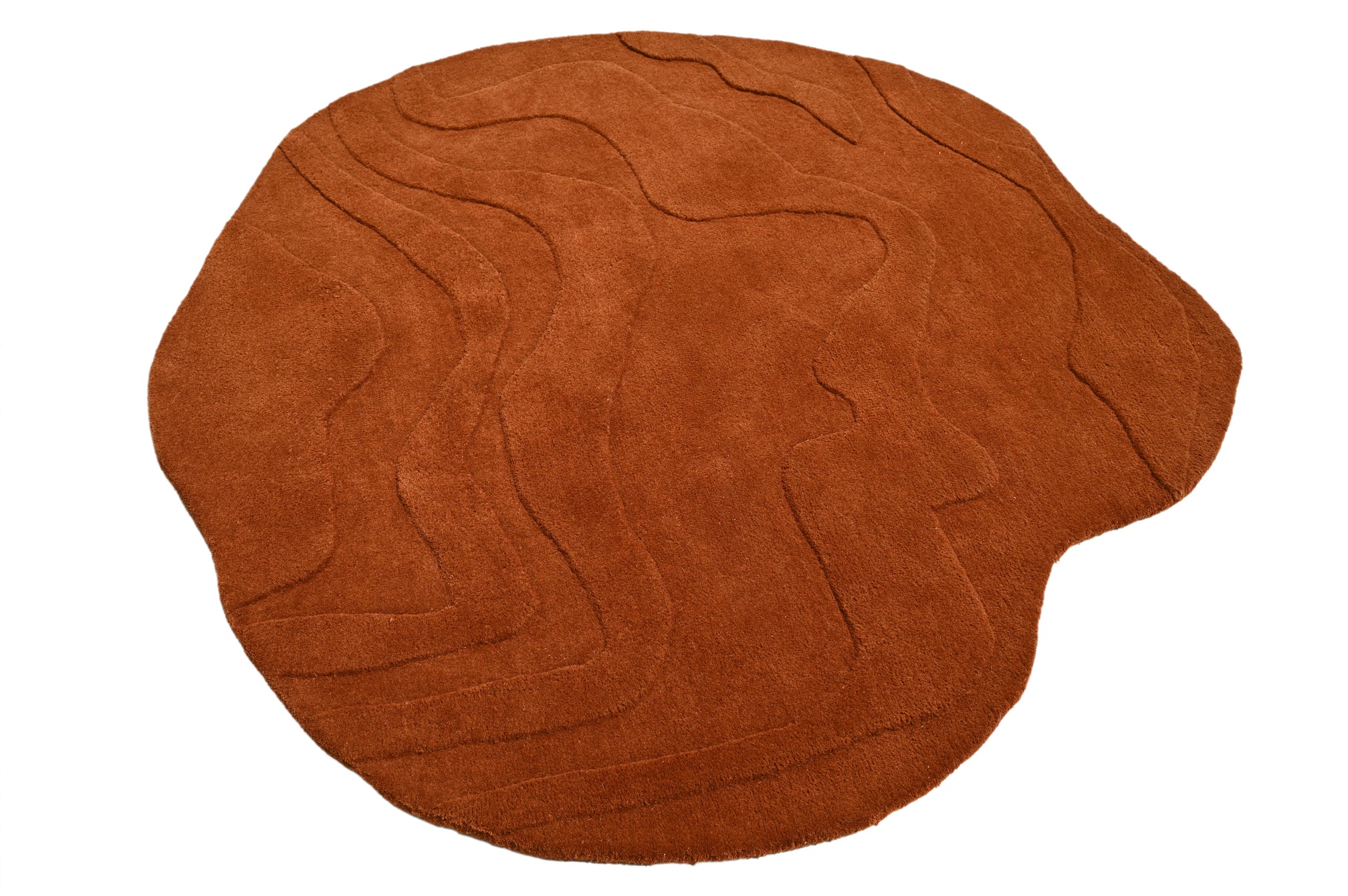 Terrain Round Rust Handmade Rug - The Rugs Story