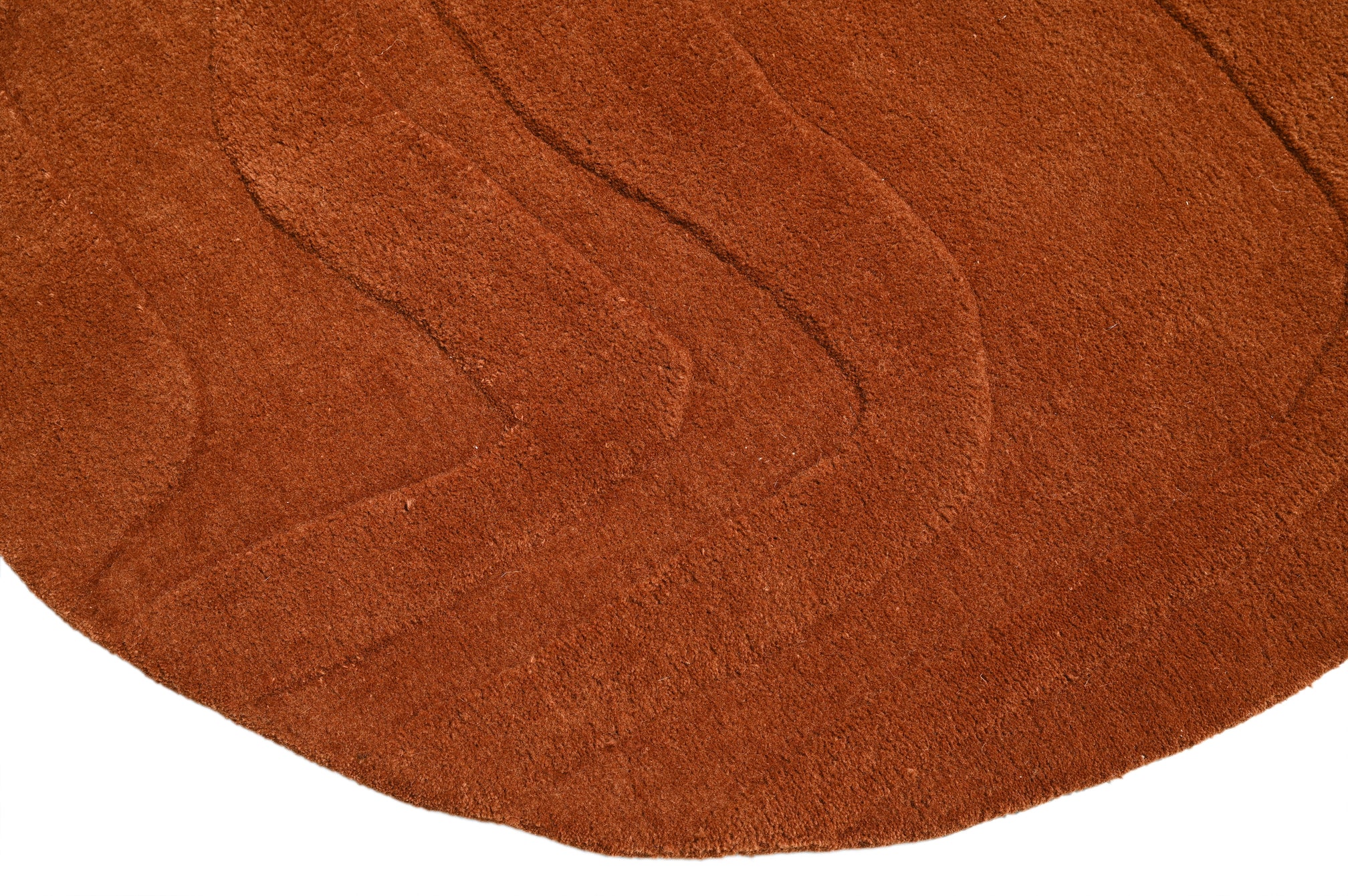 Terrain Round Rust Handmade Rug - The Rugs Story