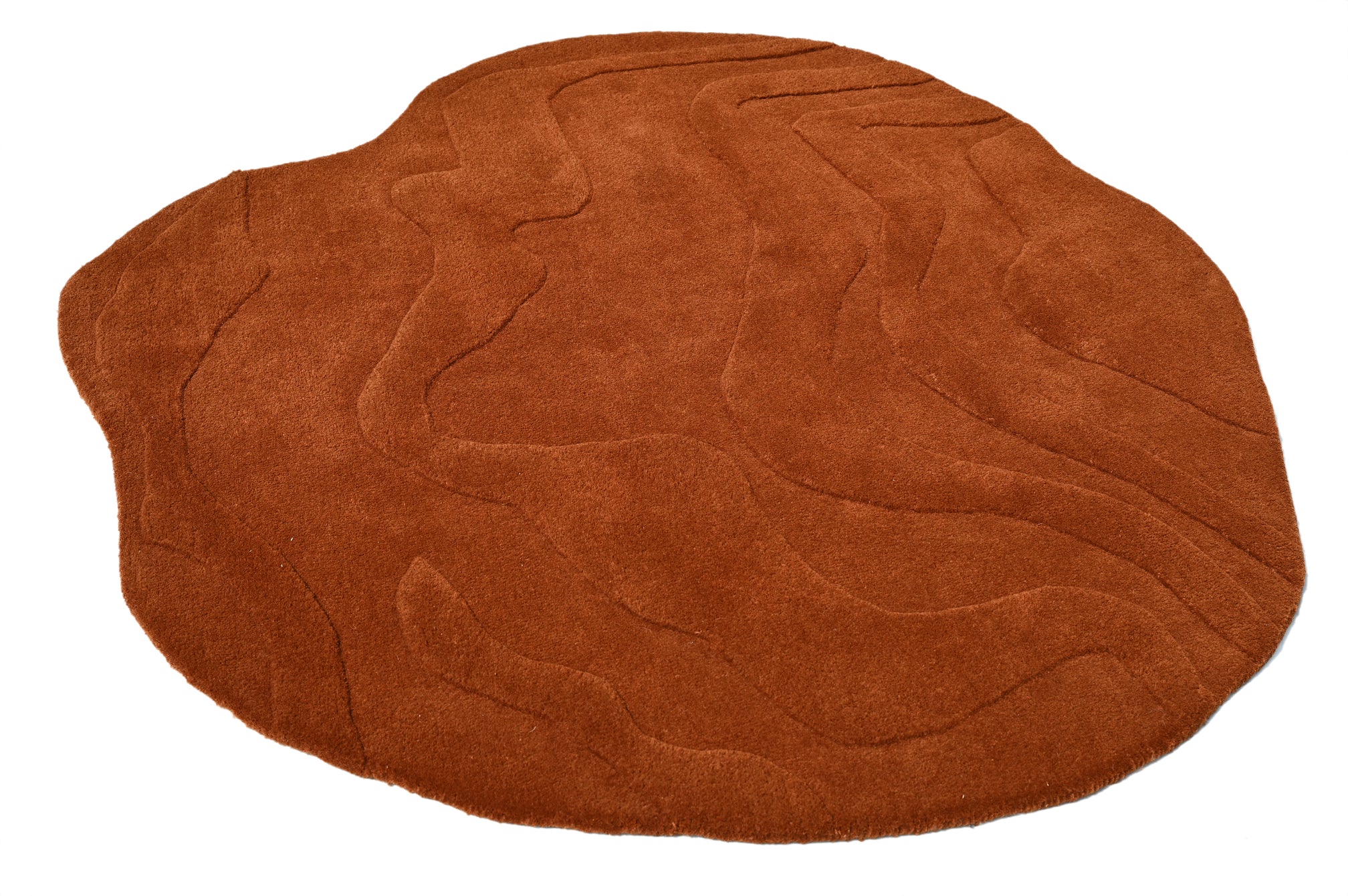 Terrain Round Rust Handmade Rug - The Rugs Story