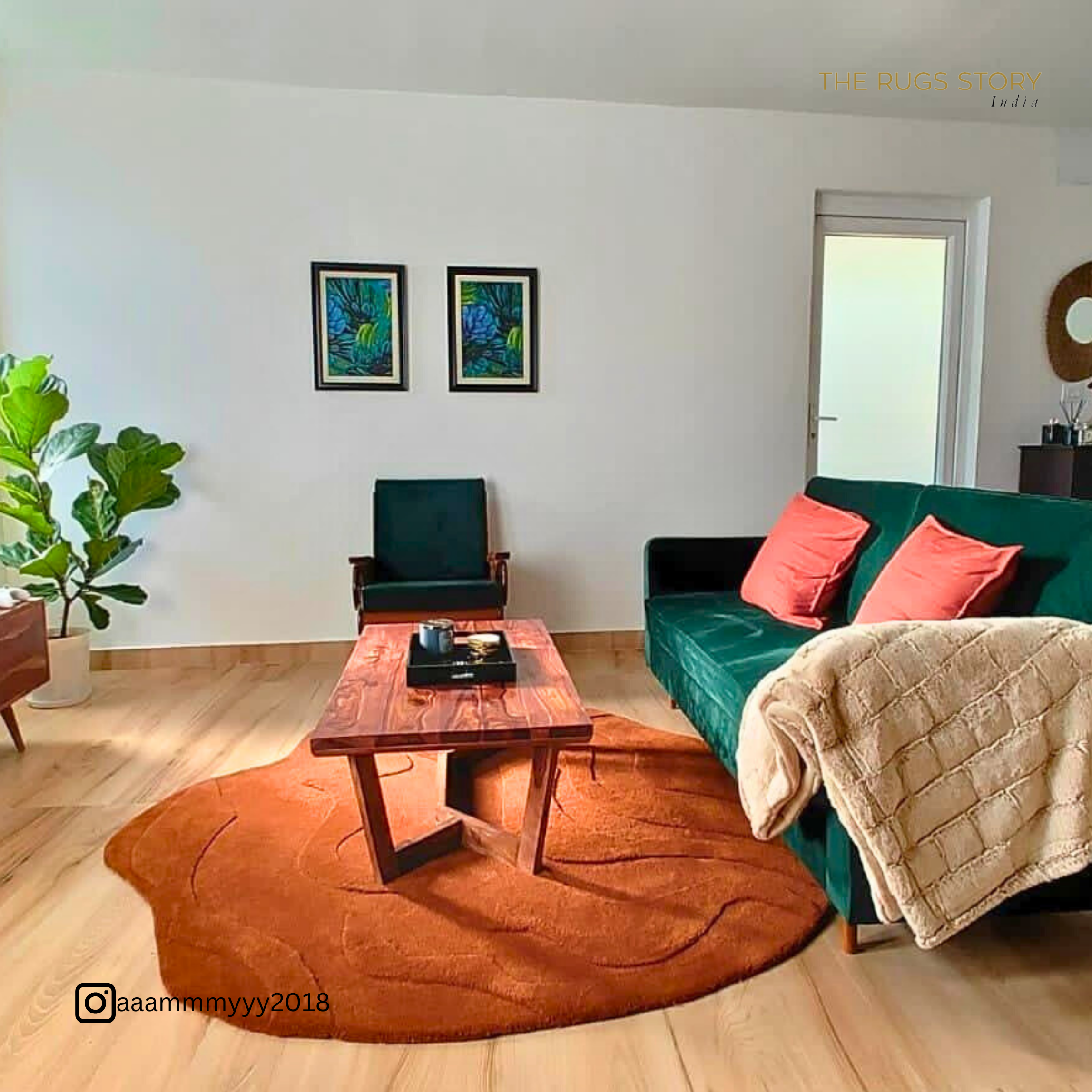 Terrain Round Rust Handmade Rug - The Rugs Story