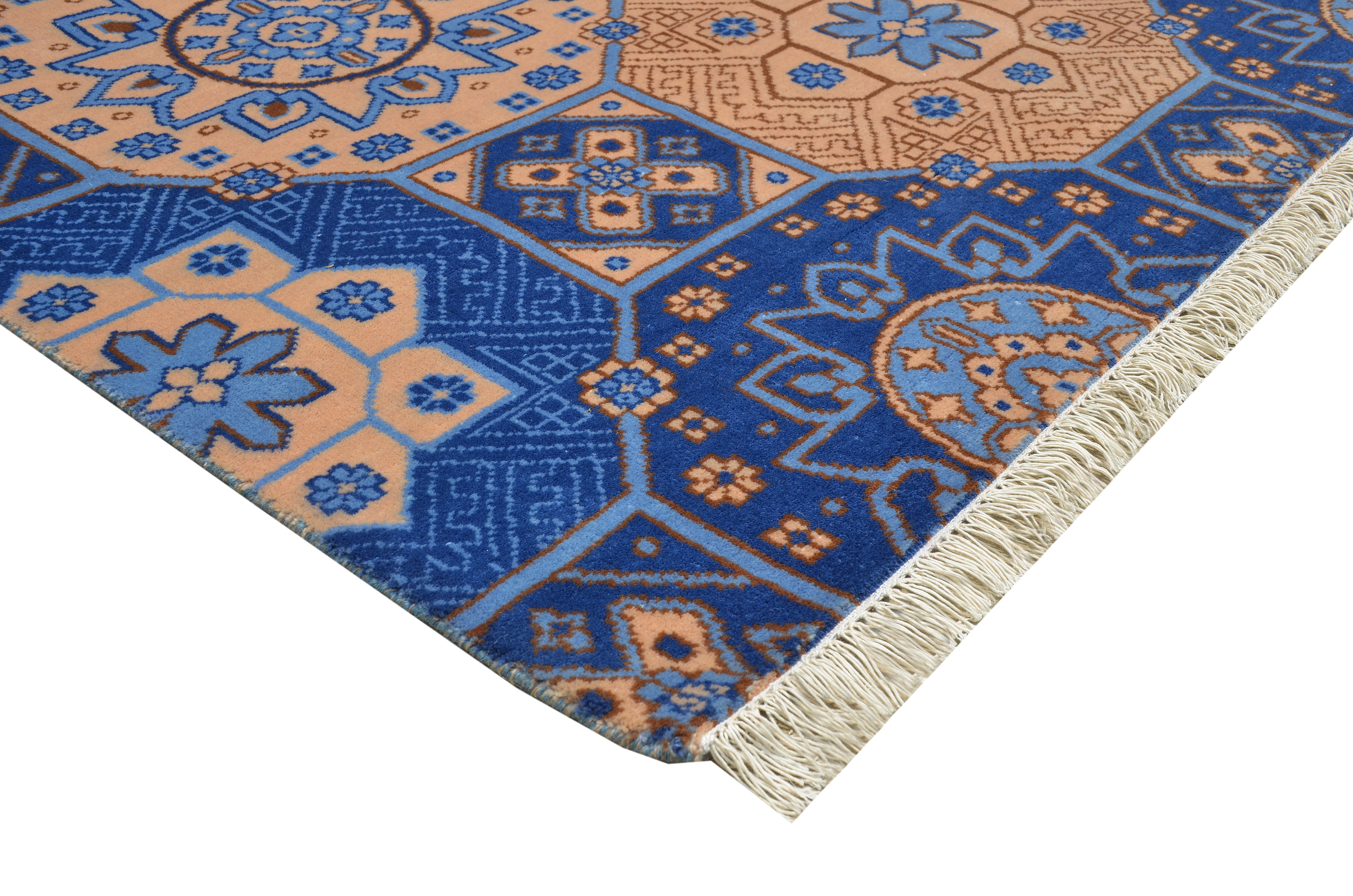 Kazak Blue Handknotted Rug - The Rugs Story