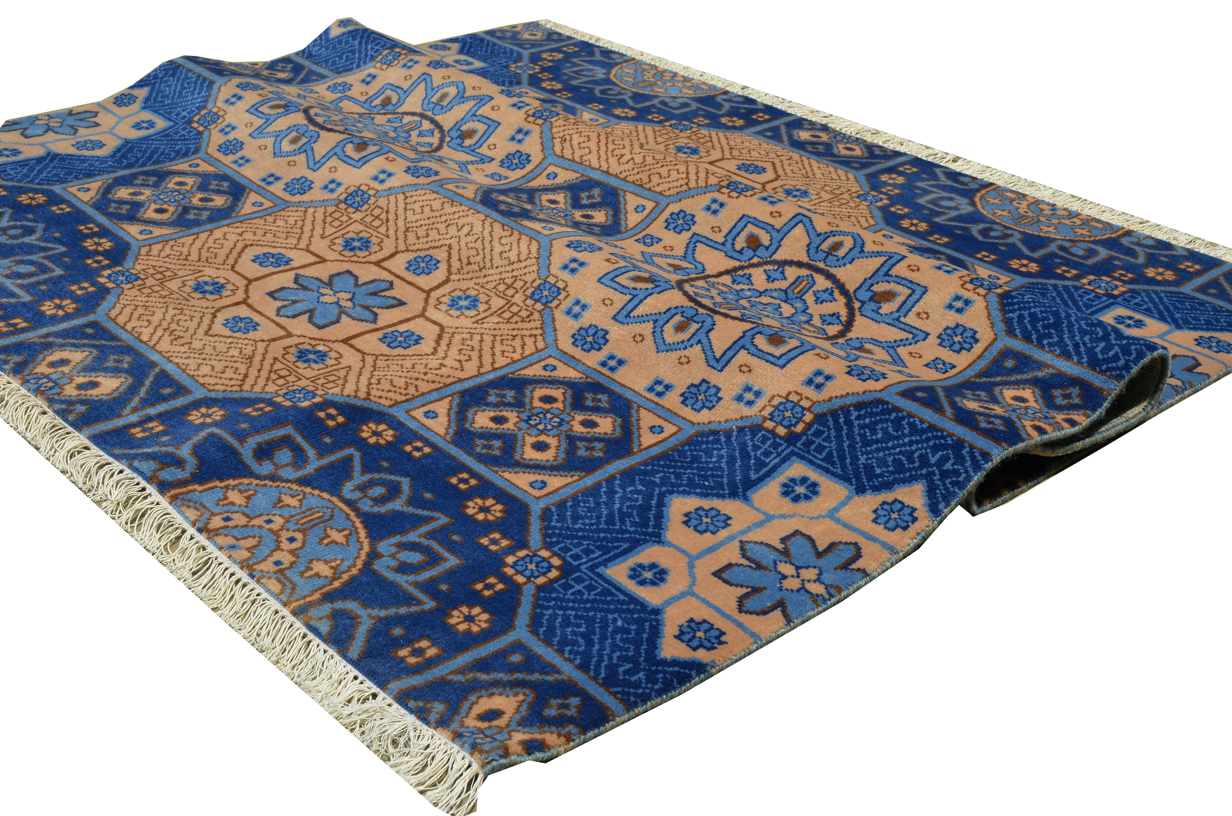 Kazak Blue Handknotted Rug - The Rugs Story