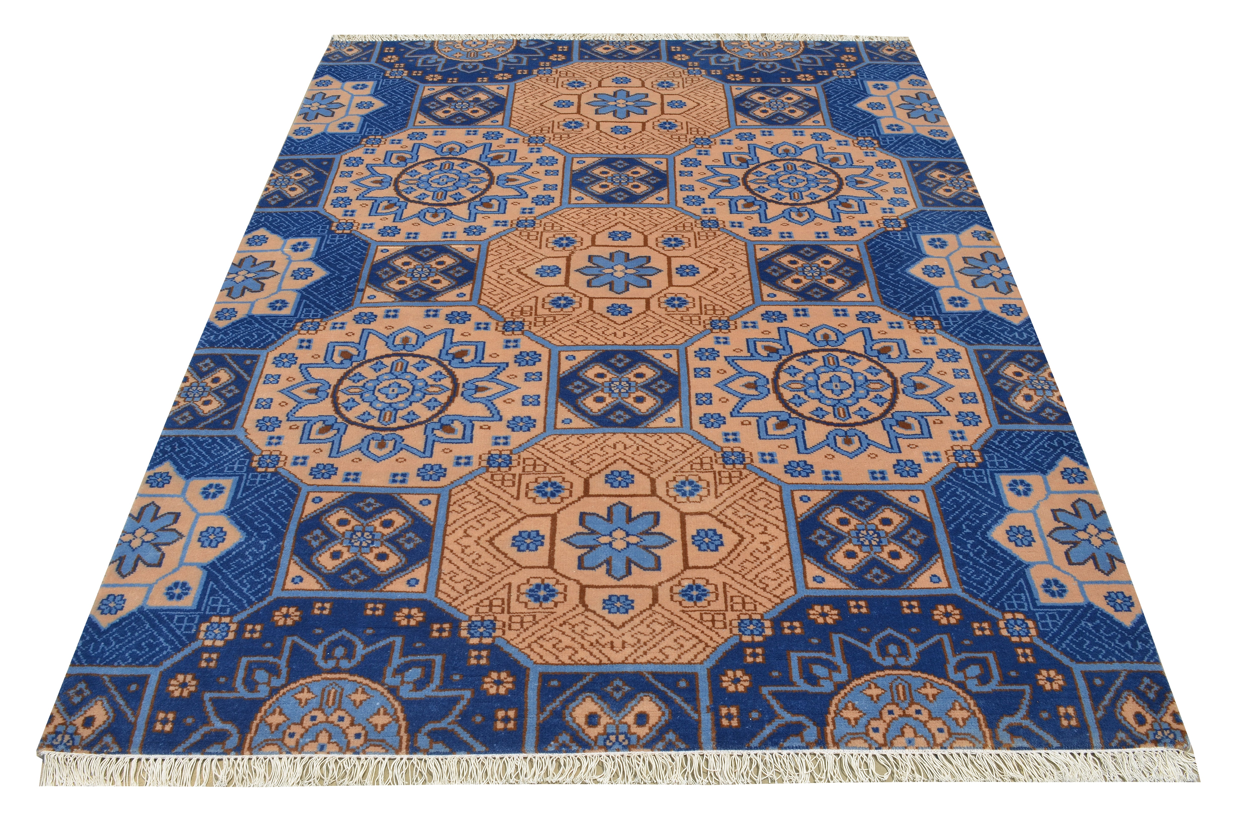 Kazak Blue Handknotted Rug - The Rugs Story