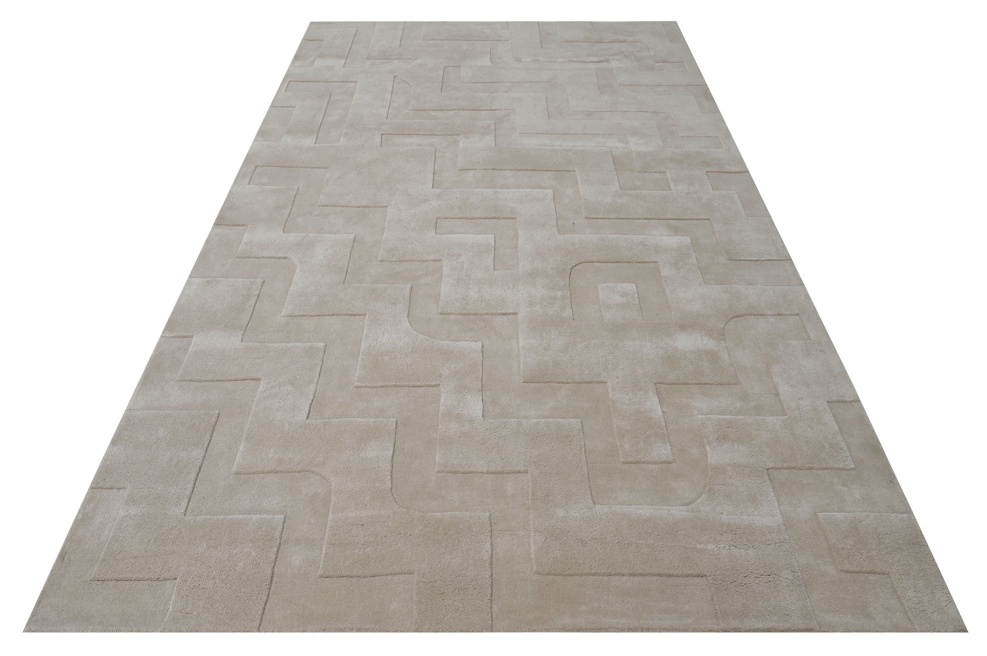 Levels Beige Handmade Rug - The Rugs Story
