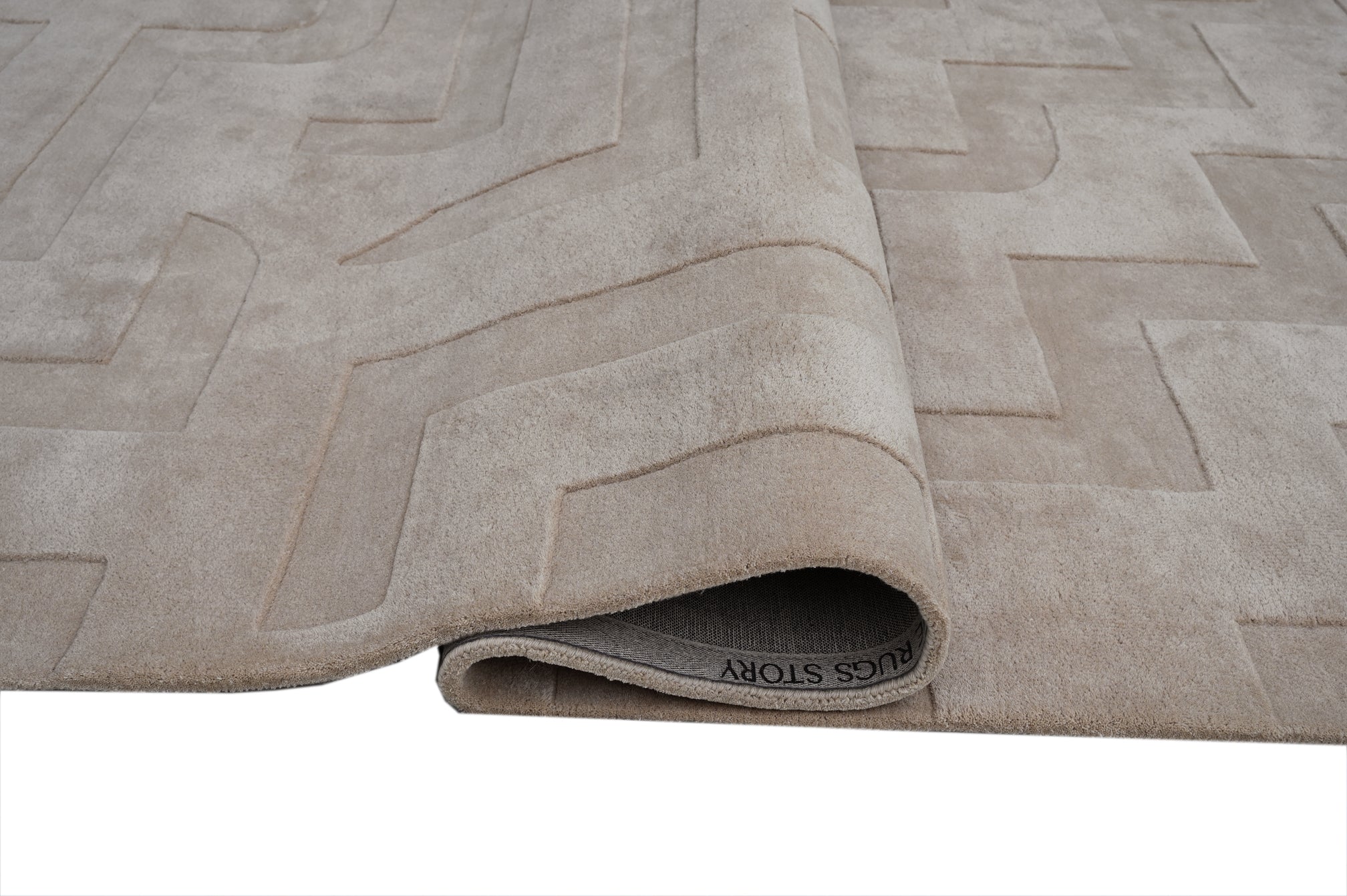 Levels Beige Handmade Rug - The Rugs Story