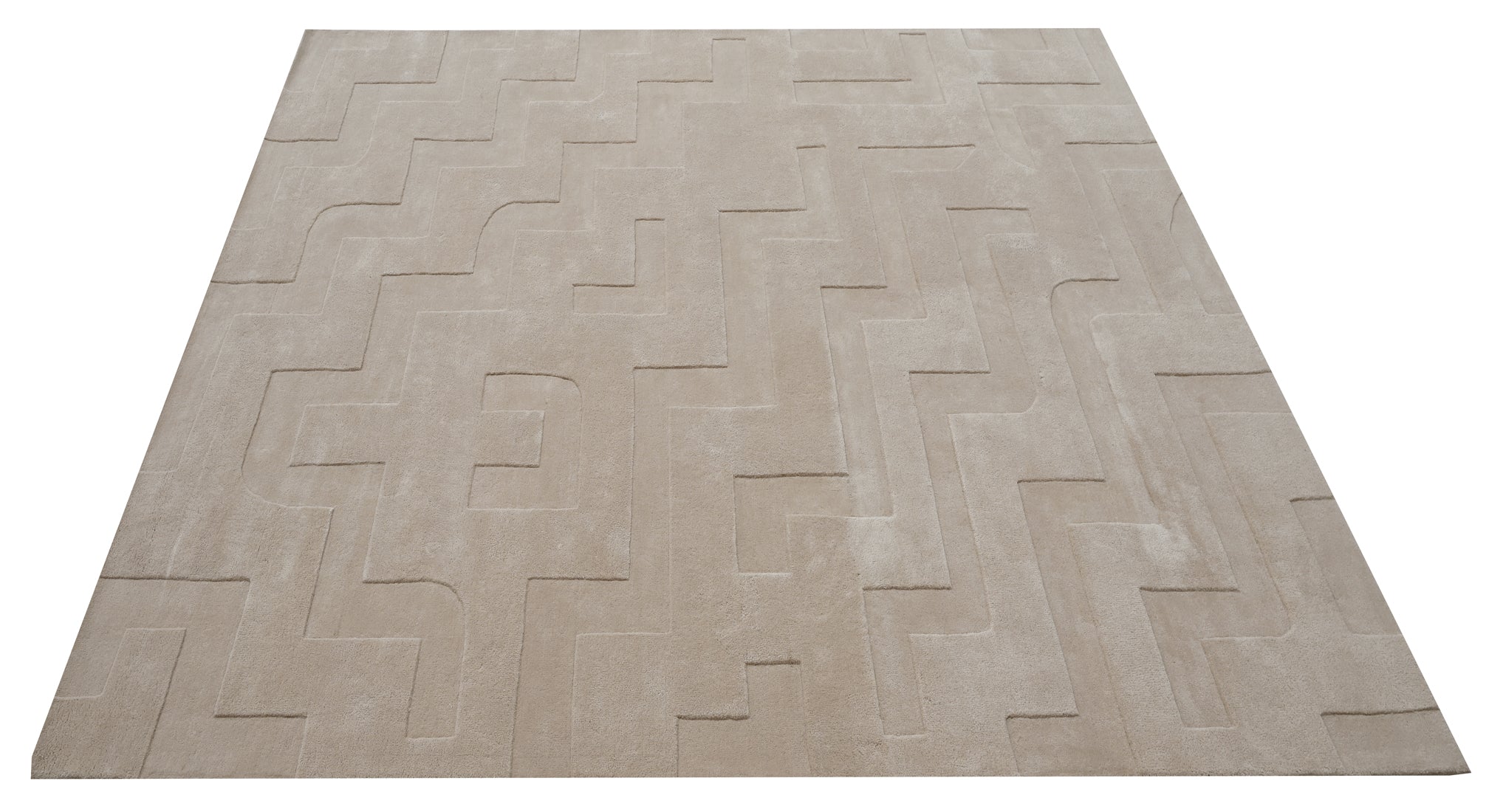 Levels Beige Handmade Rug - The Rugs Story