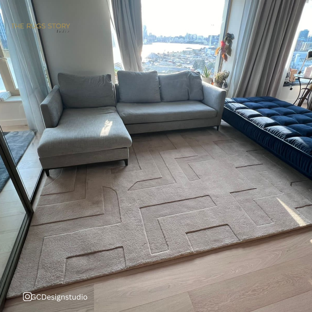 Levels Beige Handmade Rug - The Rugs Story