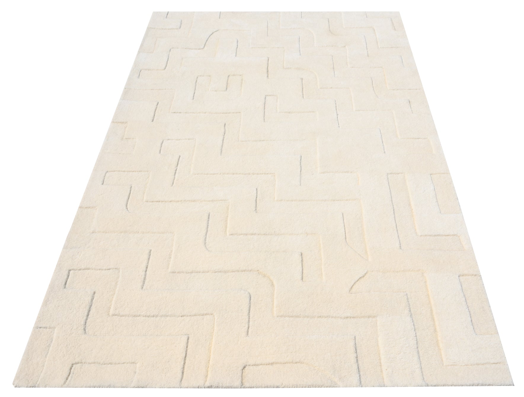 Levels Off White Handmade Rug - The Rugs Story