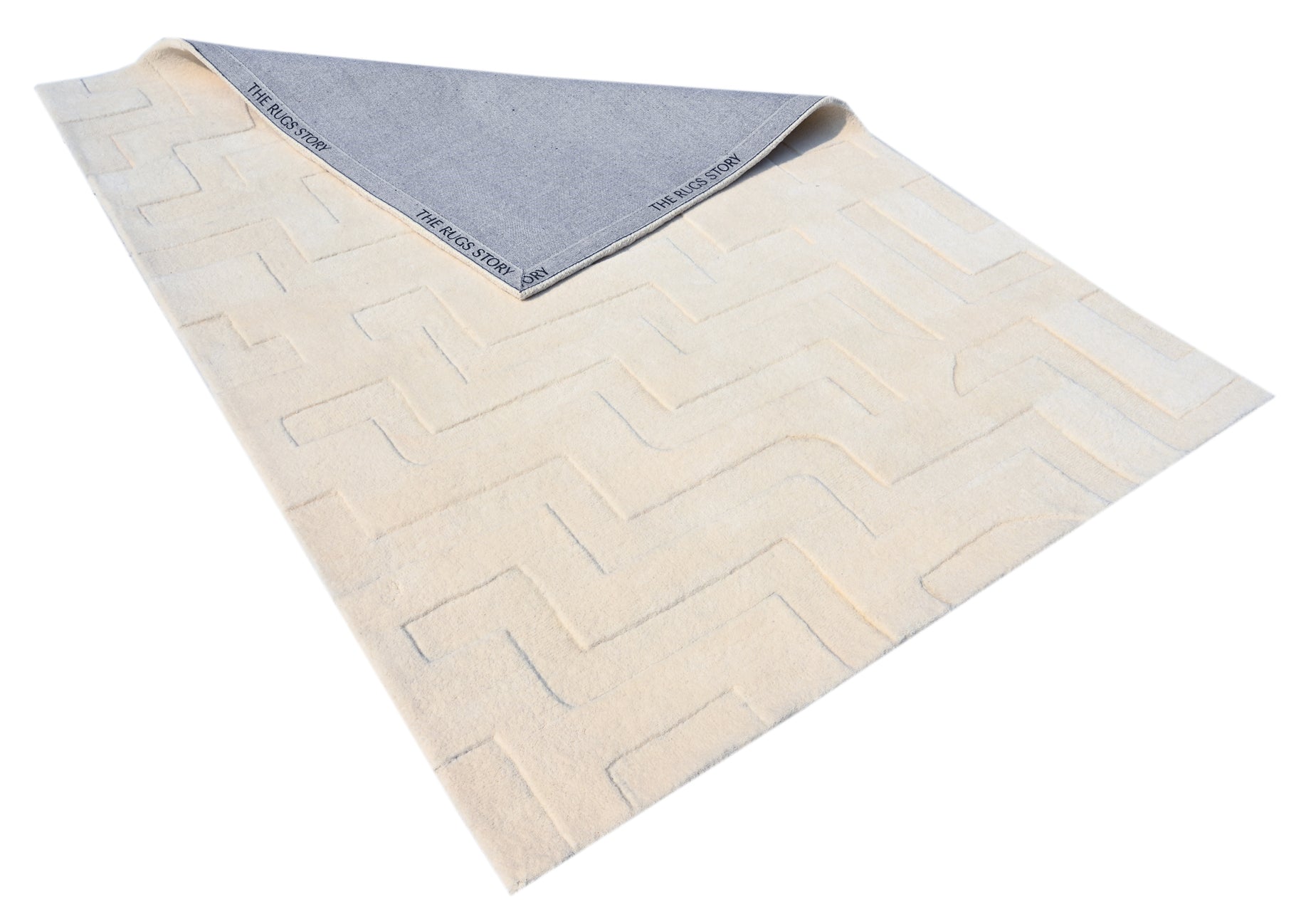 Levels Off White Handmade Rug - The Rugs Story