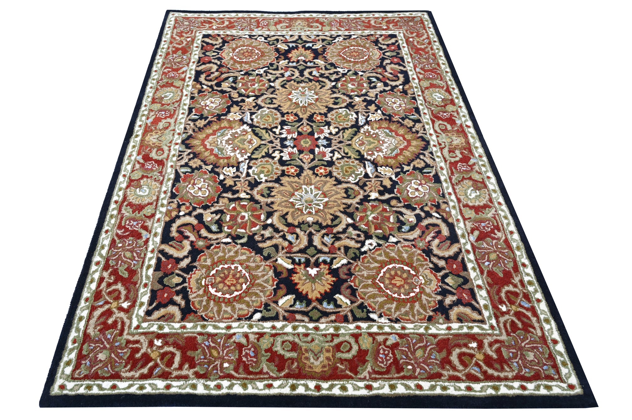 Maahru Wool Viscose Traditional Handmade Rug - The Rugs Story