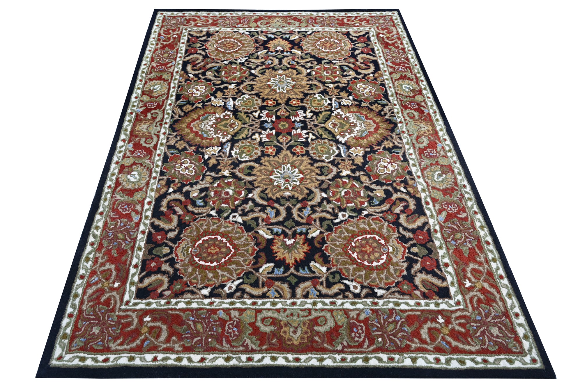 Maahru Wool Viscose Traditional Handmade Rug - The Rugs Story
