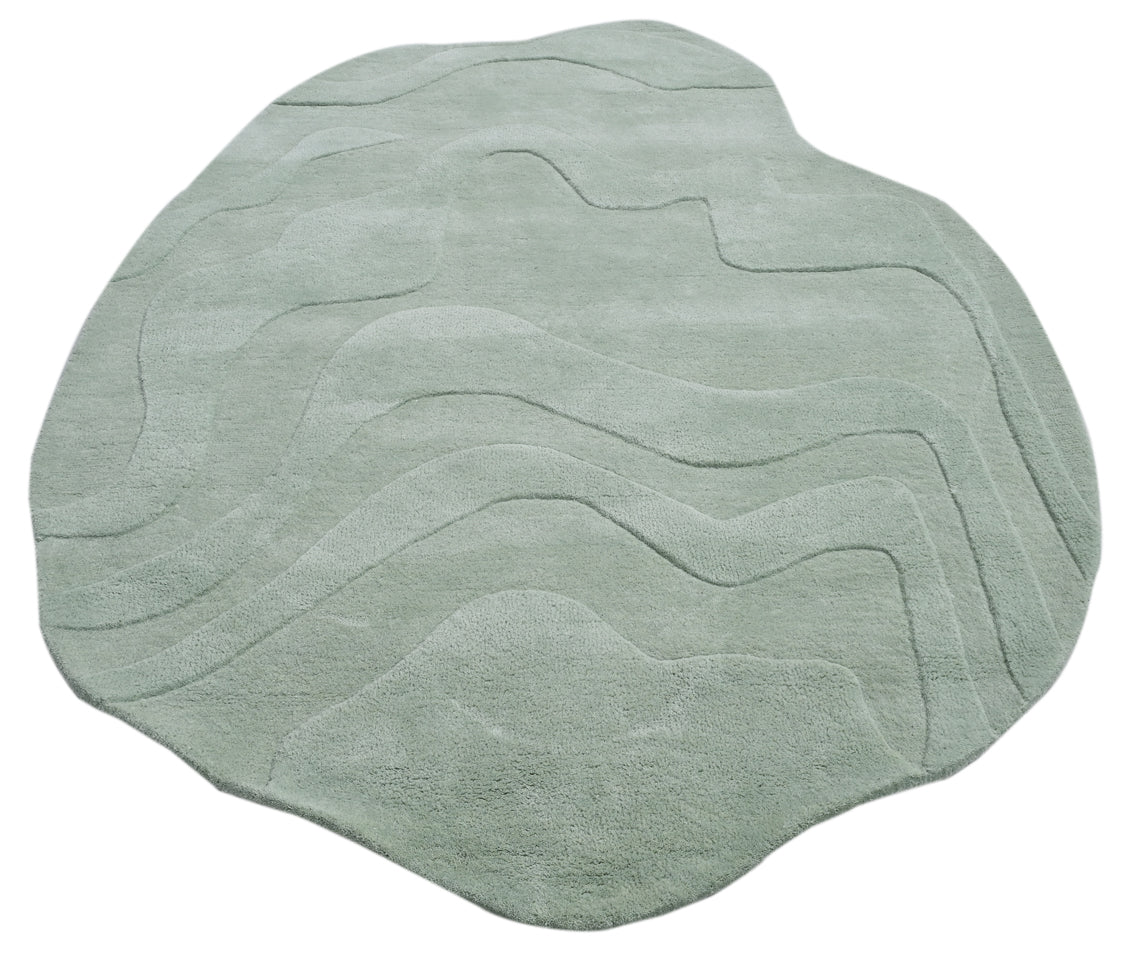 Terrain Light Green Handmade Rug - The Rugs Story