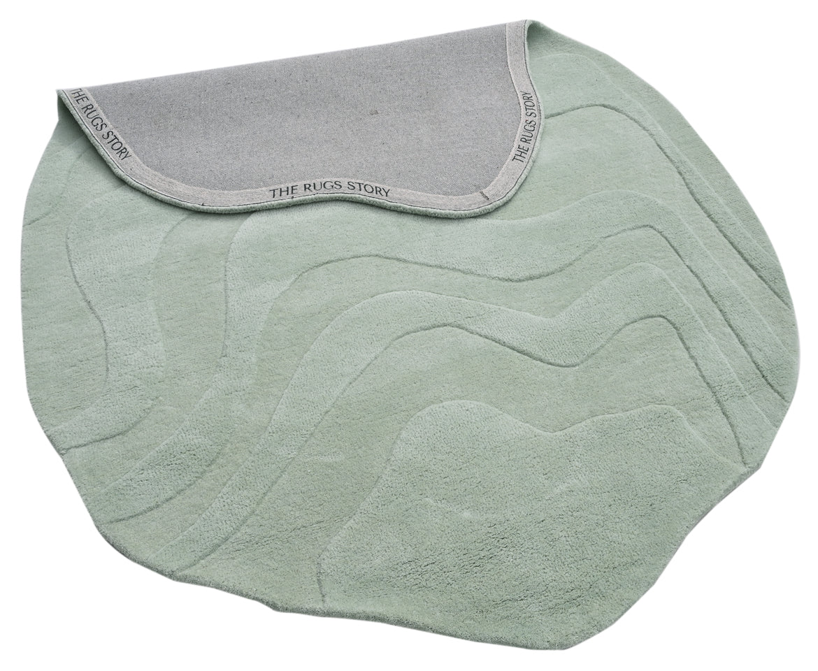 Terrain Light Green Handmade Rug - The Rugs Story