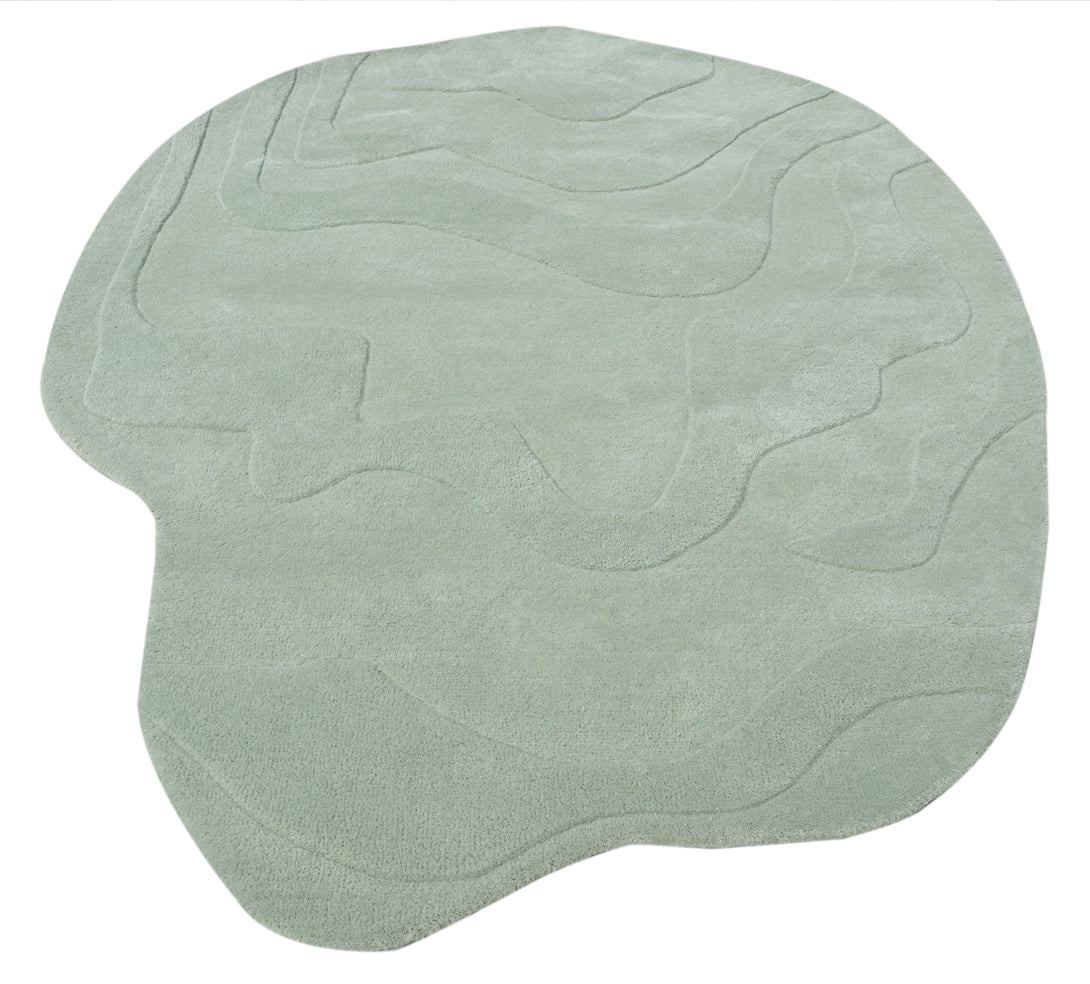 Terrain Light Green Handmade Rug - The Rugs Story