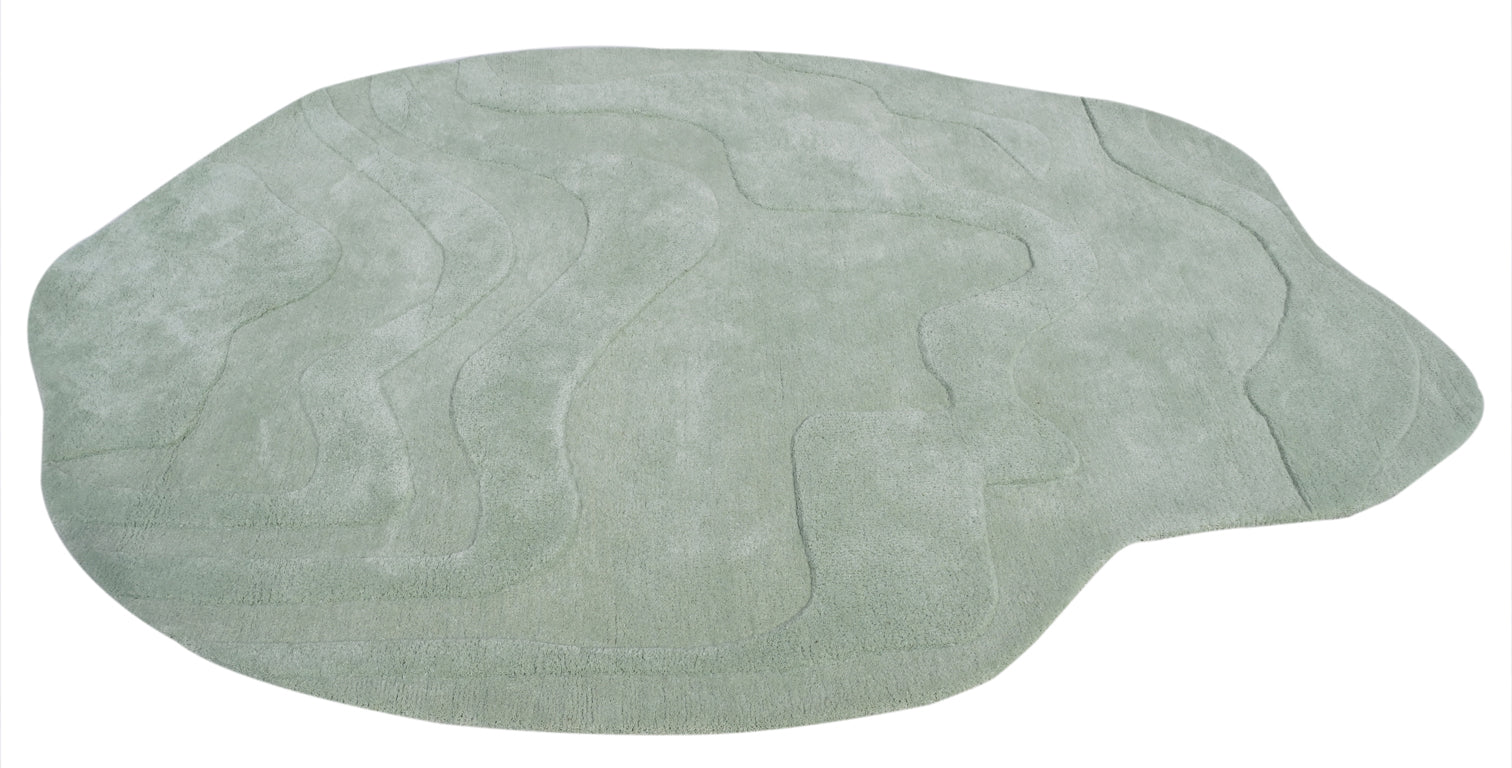 Terrain Light Green Handmade Rug - The Rugs Story