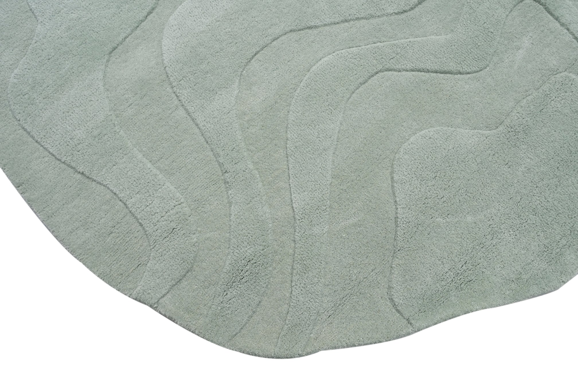 Terrain Light Green Handmade Rug - The Rugs Story