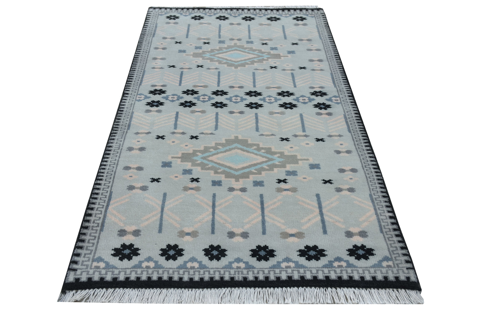 Mavi Blue Handknotted Runner Rug - The Rugs Story