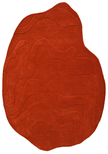 Terrain Red Handmade Rug