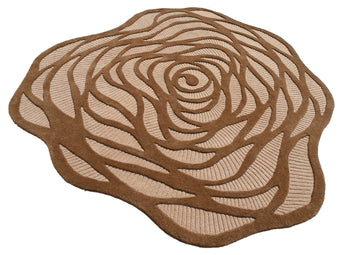 Amoeba Brown Handmade Rug