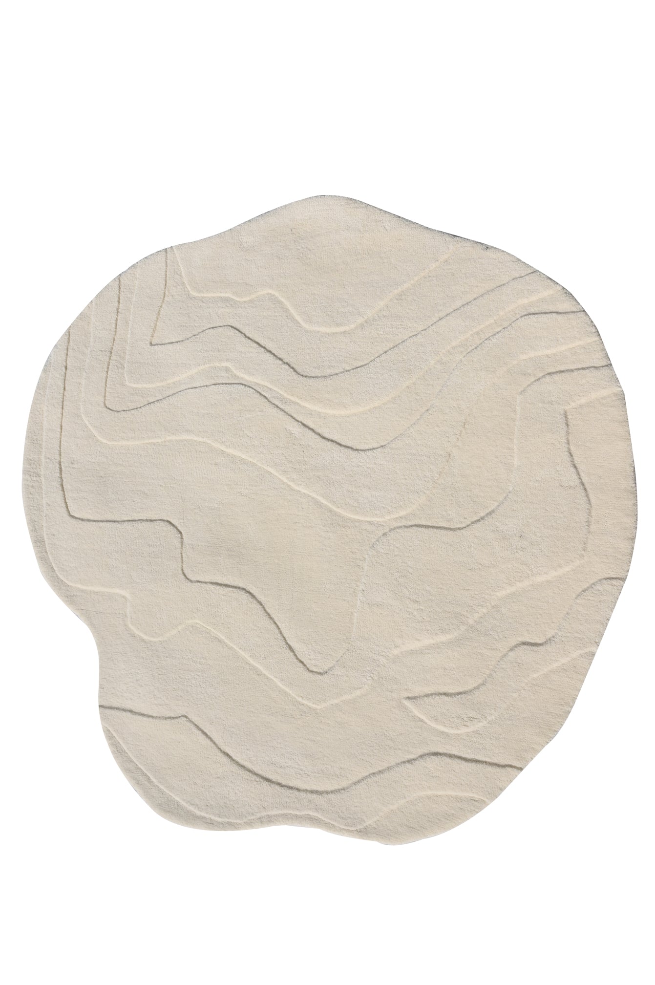Terrain Round Off White Handmade Rug I The Rugs Story